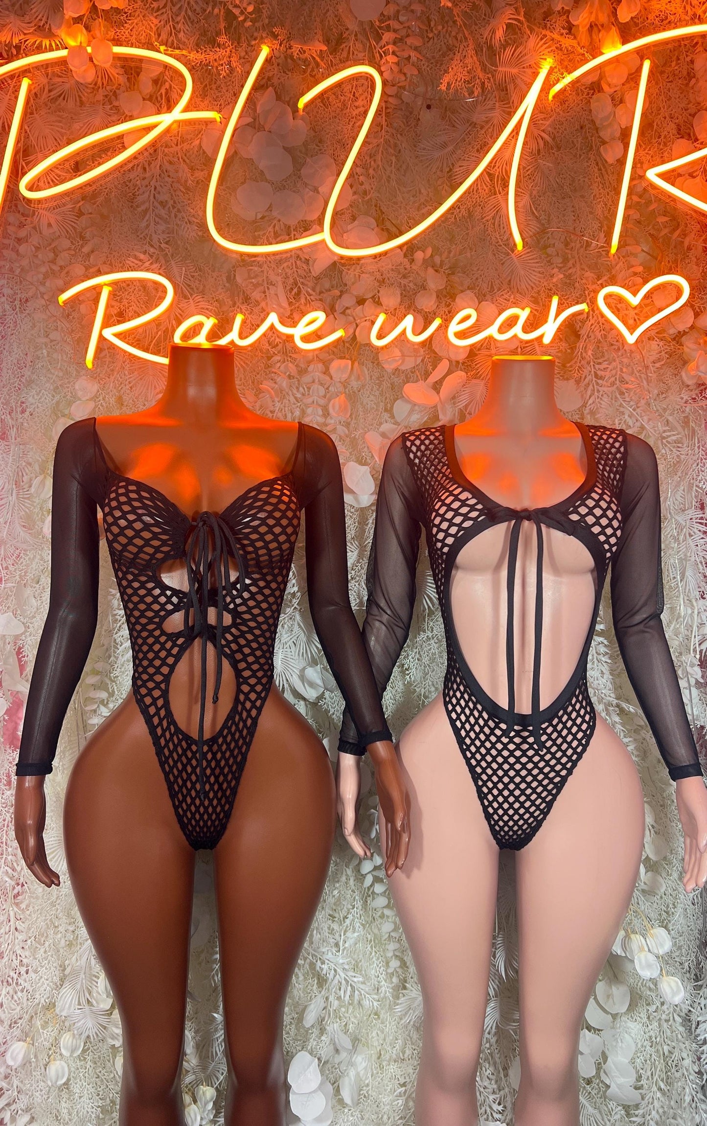Festival Bodysuit Fishnet Black One Piece Exotic Dancewear