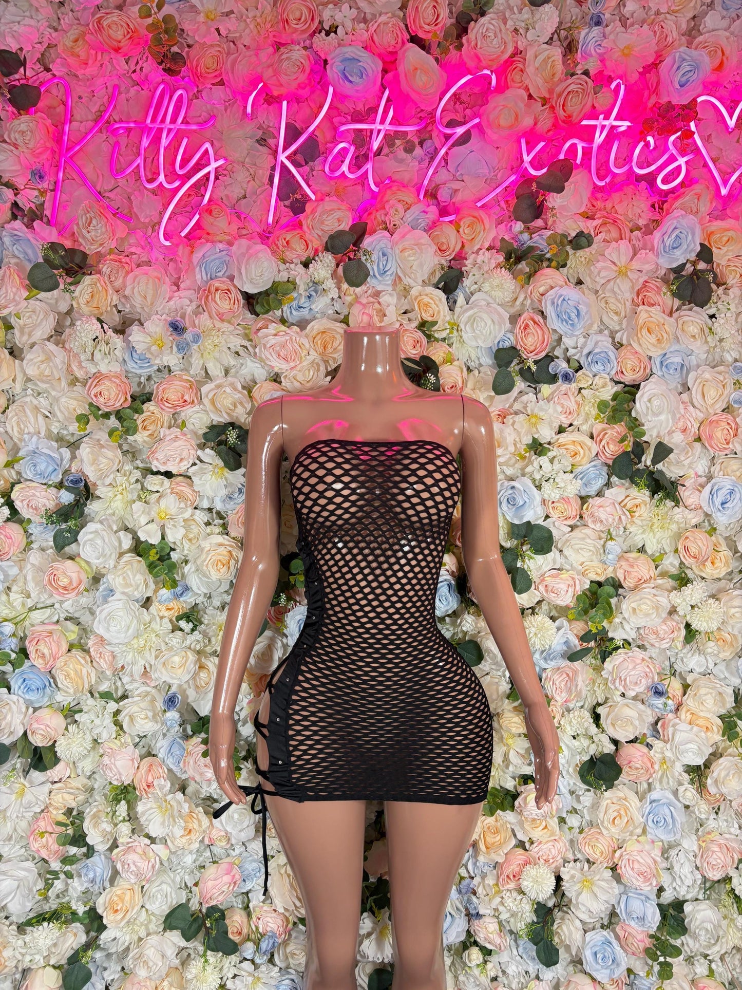 Fishnet Bodysuit Black for Raves & Festivals Exotic Dancewear, Clubwear, EDC Outfit, Stripper Costume, See Through Mesh One Piece