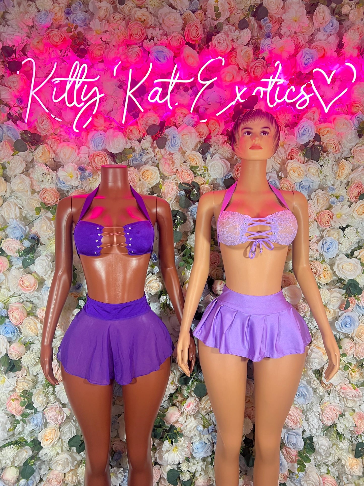 Rave wear Two Piece Purple Skirt Set- Festival, Sexy for Performers, Events, or Special Occasions