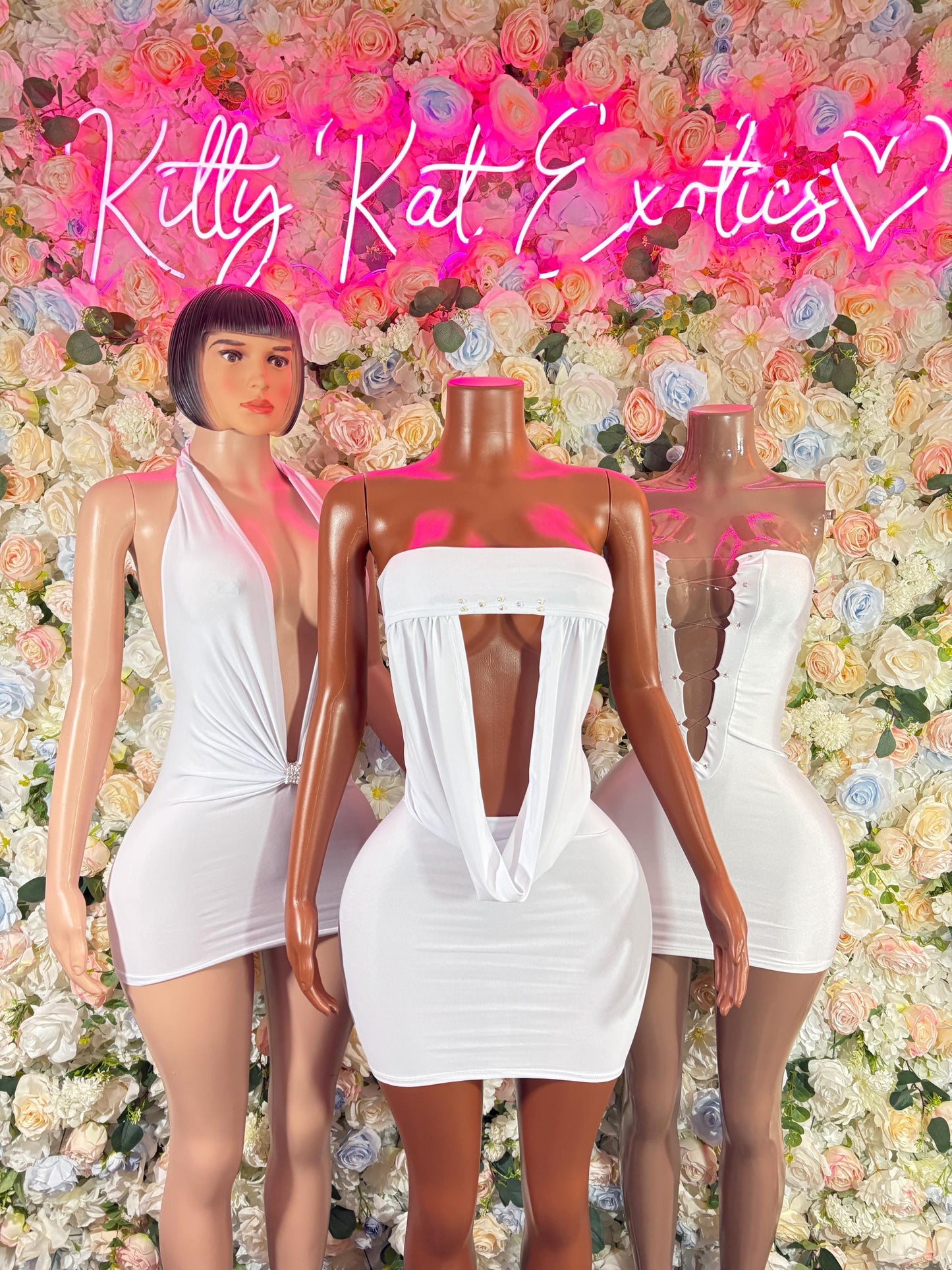 Summer White Dress Sexy Party Gown | Clubwear, Night Out, Bold Shiny Statement Womens Outfit
