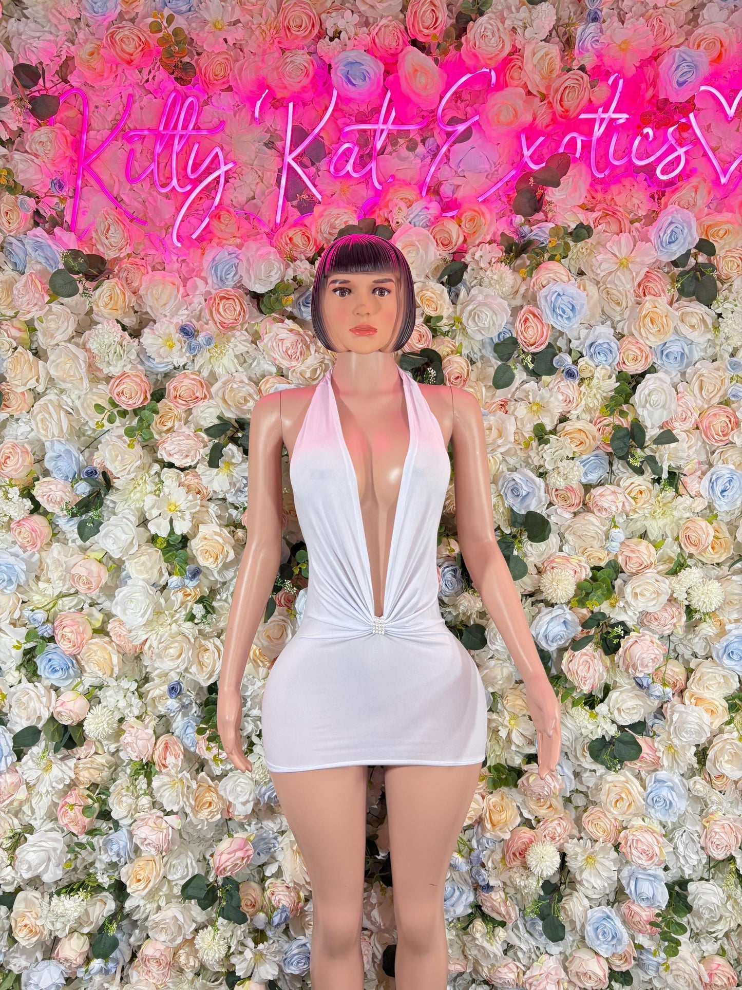 Summer White Dress Sexy Party Gown | Clubwear, Night Out, Bold Shiny Statement Womens Outfit