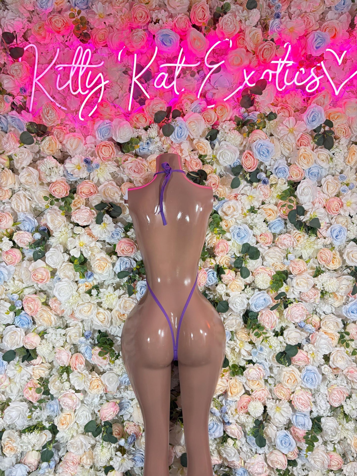 Exotic Dancewear One-Piece Slingshot Purple Lace - Custom Design | Exotic Dancewear for Performers, Raves, & Nights Out