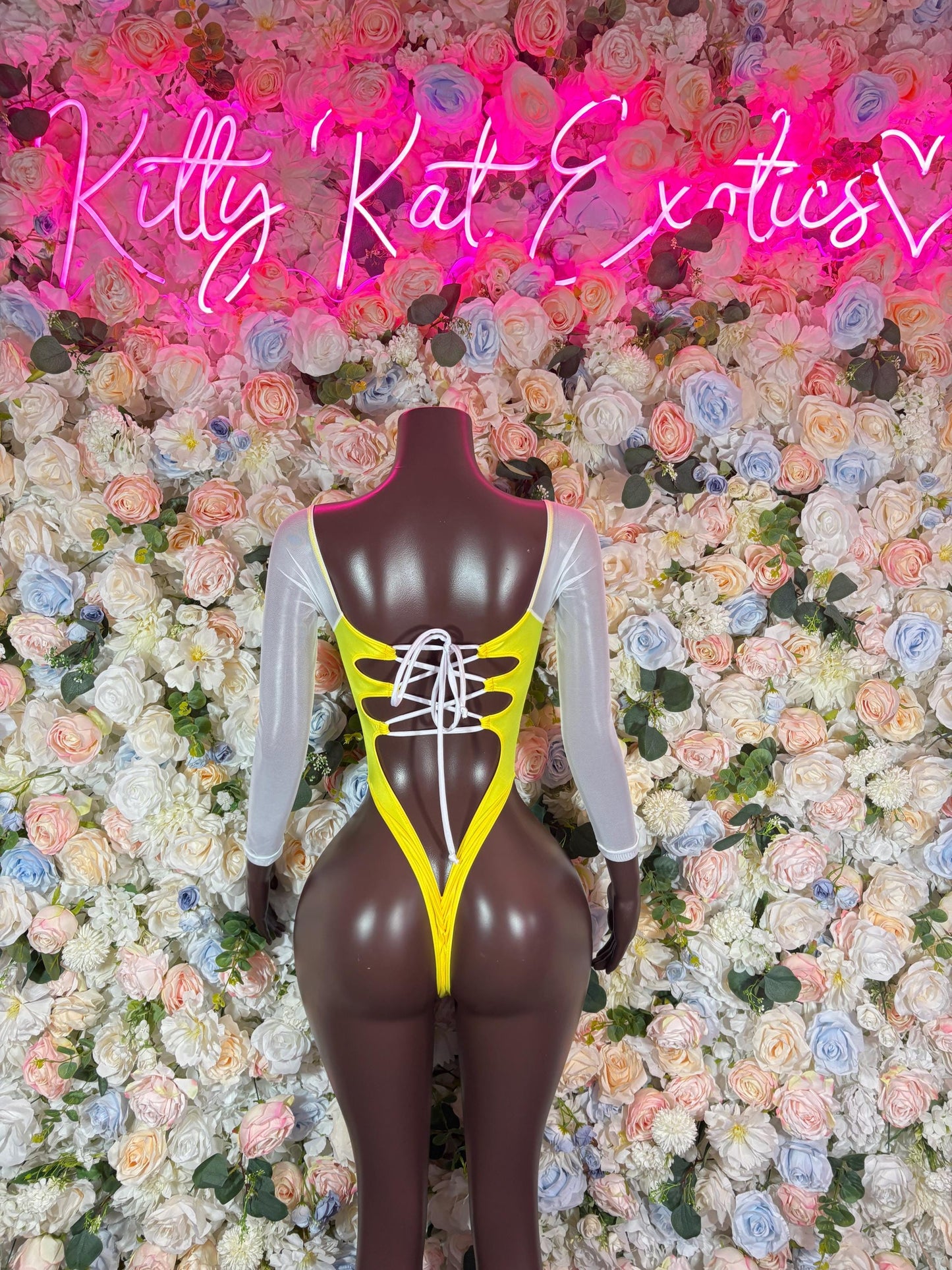Bottlegirl One-Piece Yellow Bodysuit Exotic Dancewear for Performers, Raves, or Night Out | Bottle girl Outfits