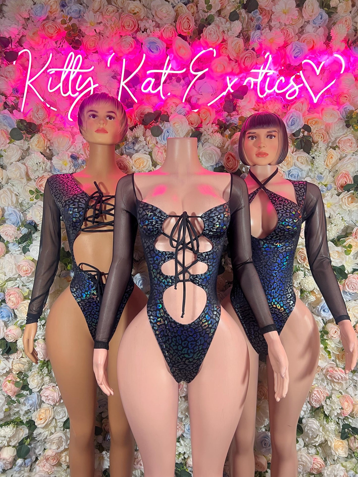 Bottle Girl One-Piece Bodysuit - Onyx Metallic Cheetah | Exotic Dancewear, Rave & Festival Outfit