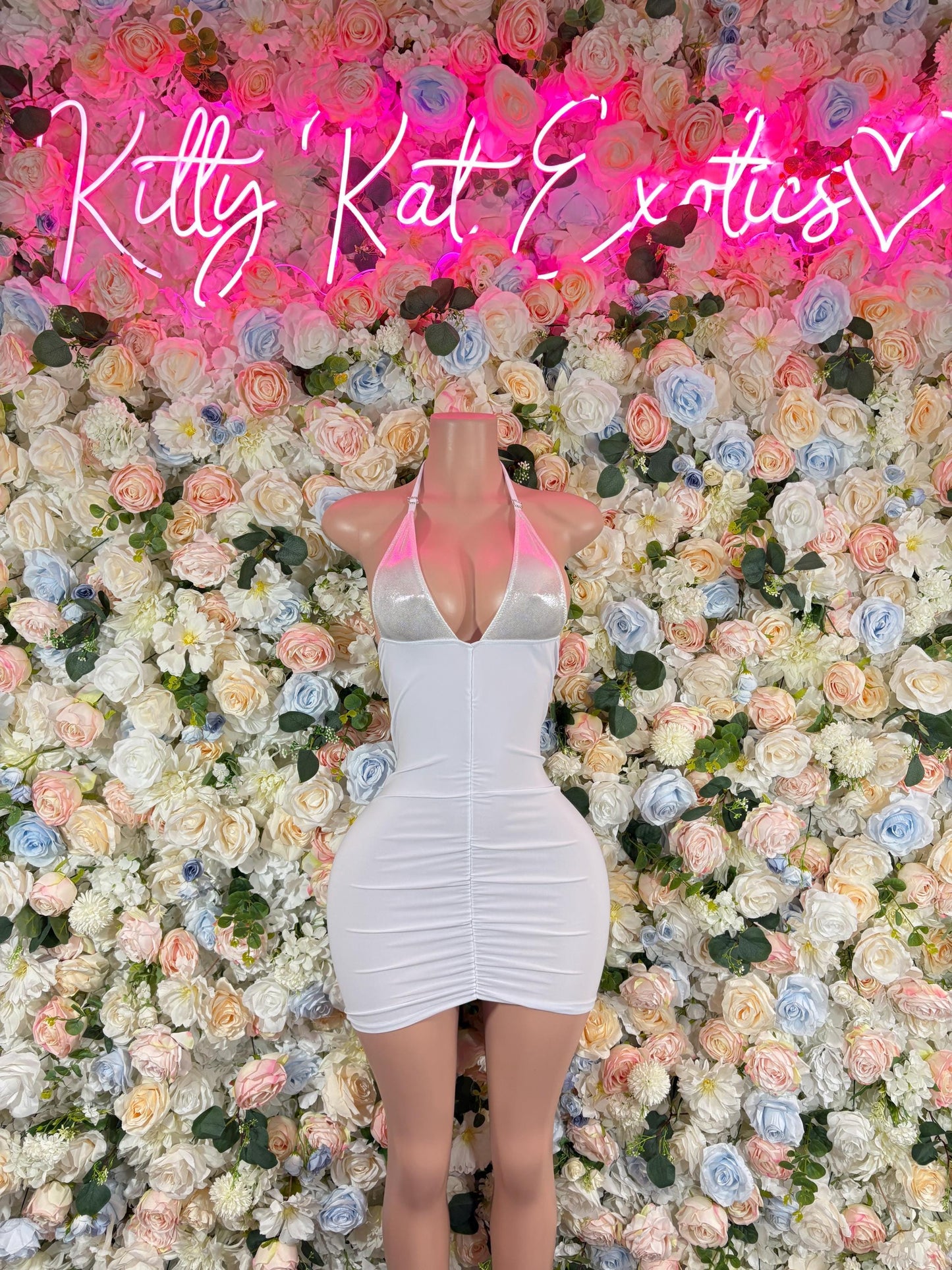 Summer White Gown Sexy Party Dress | Clubwear, Night Out, Bold Shiny Statement Womens Outfit