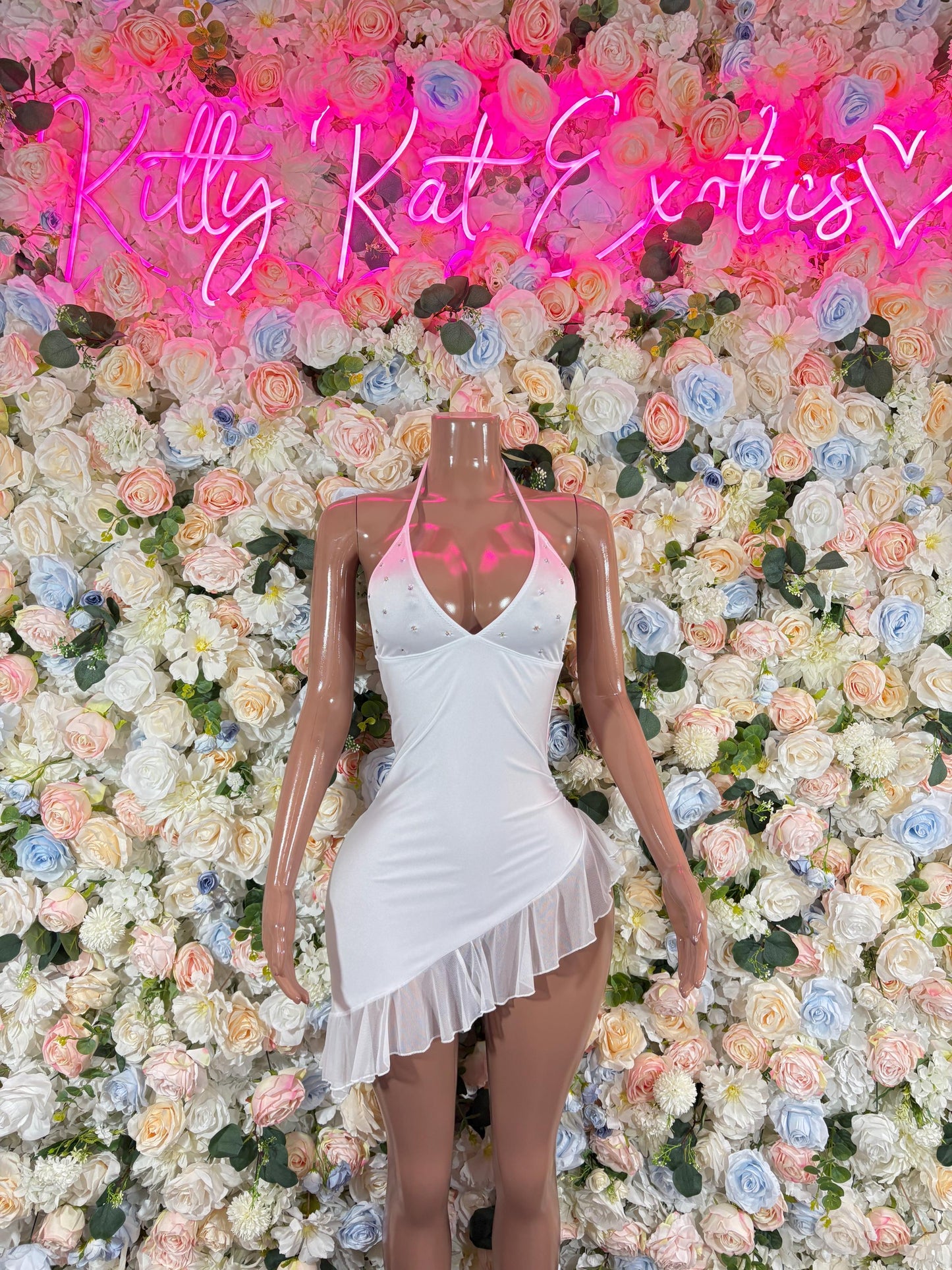 Summer White Dress Sexy Party Gown | Clubwear, Night Out, Bold Shiny Statement Womens Outfit