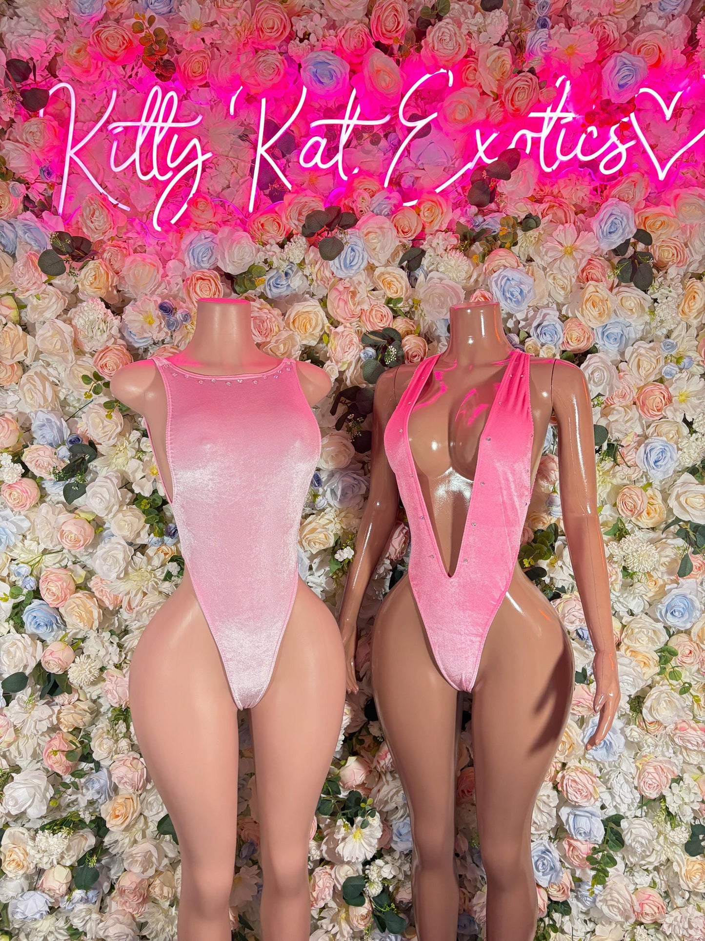 Rave Outfit One-Piece Baby Pink Velvet Festival Outfit | Exotic Dancewear Rave wear