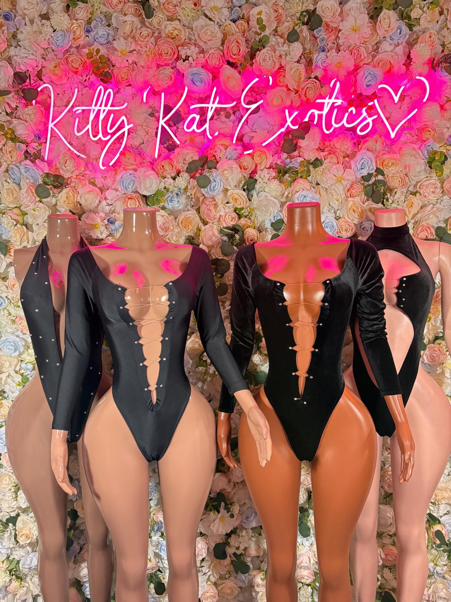 Black Bartender Bodysuit - Exotic One Piece Dancewear Stripper Outfit Rave Clubwear Bottle Girl Costume