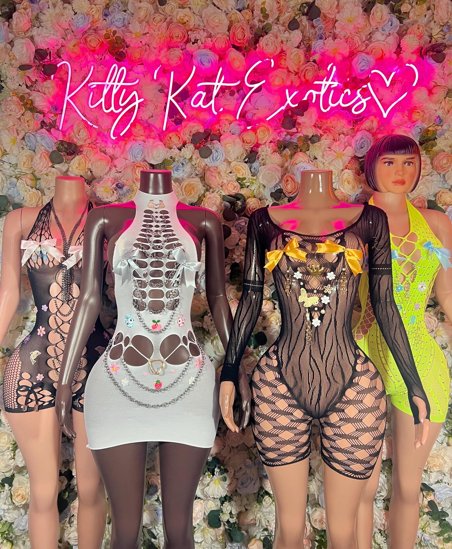 Rave Fishnet Bodysuit Exotic Dancewear One-Piece Neon Custom Rave Outfit | Festival wear