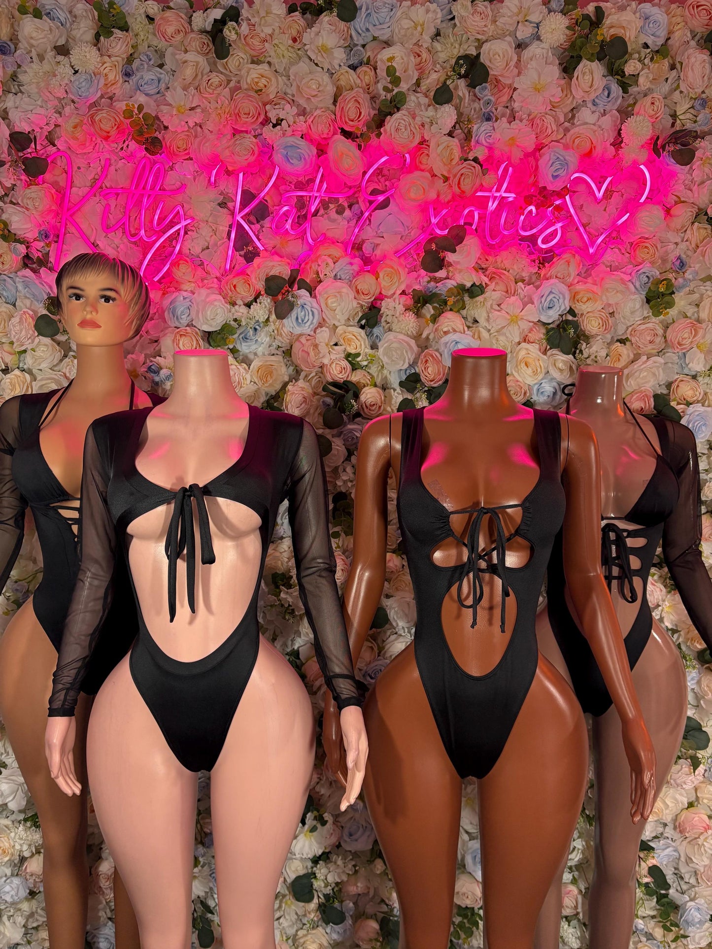 Bottlegirl One Piece Black Bodysuit Exotic Dancewear for Performers, Raves, or Night Out | Sexy and Flattering Style