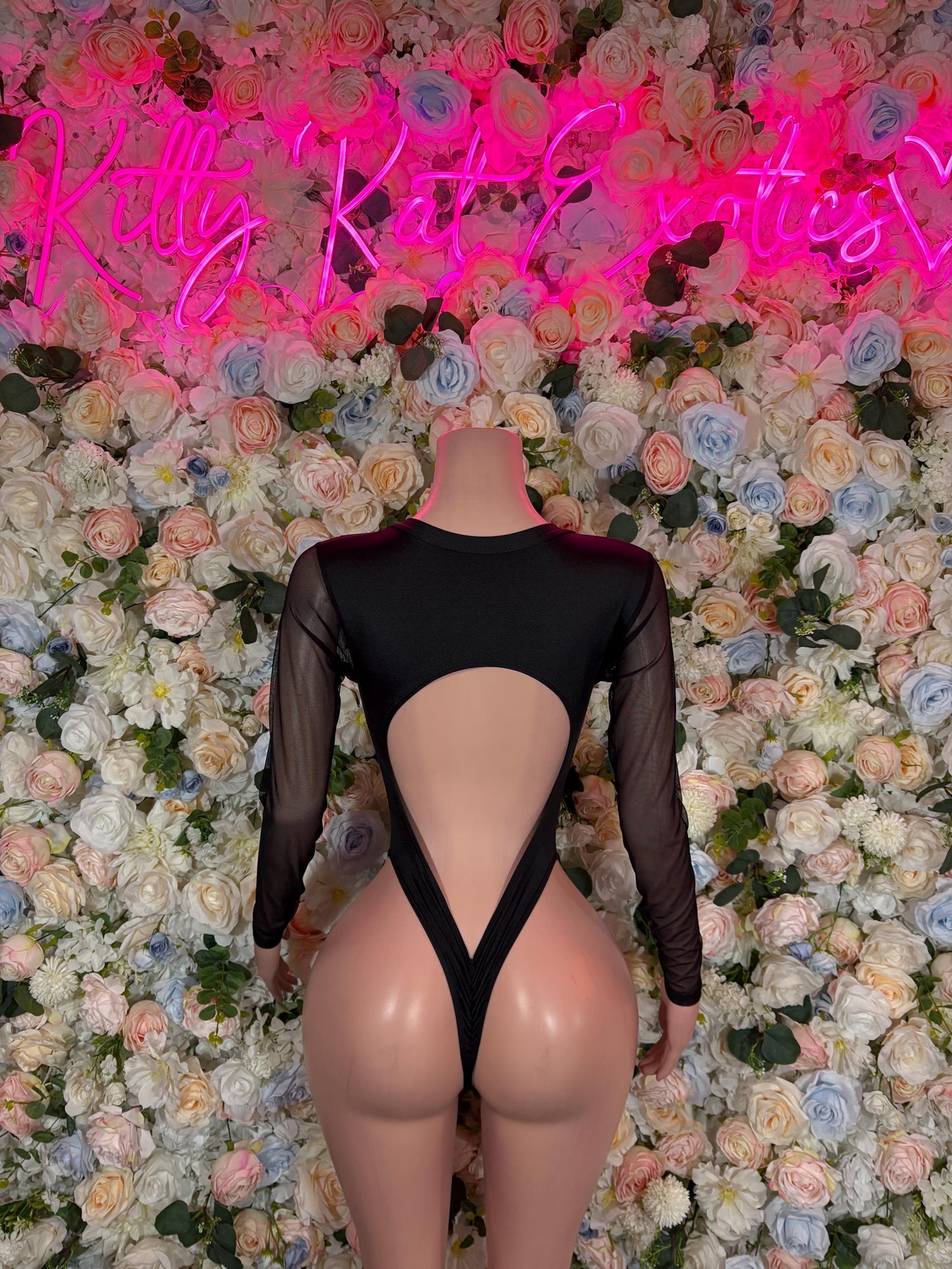 Bottlegirl One Piece Black Bodysuit Exotic Dancewear for Performers, Raves, or Night Out | Sexy and Flattering Style