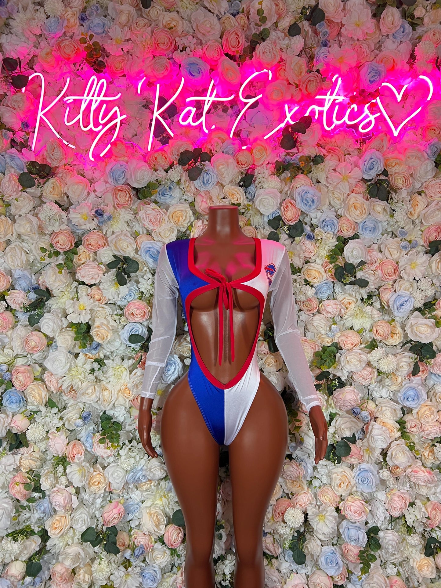Football-Inspired Buffalo Team Bartender Bottlegirl Bodysuit Costume