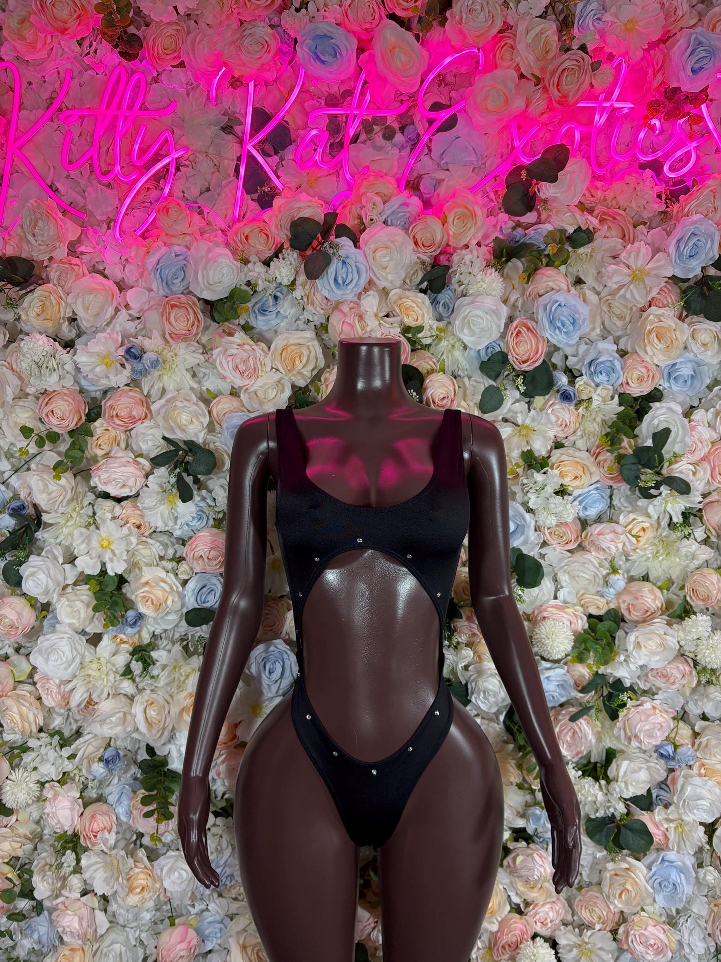 Bottlegirl Bodysuit One Piece Black Bodysuit Exotic Dancewear for Performers, Raves, or Night Out | Sexy and Flattering Style