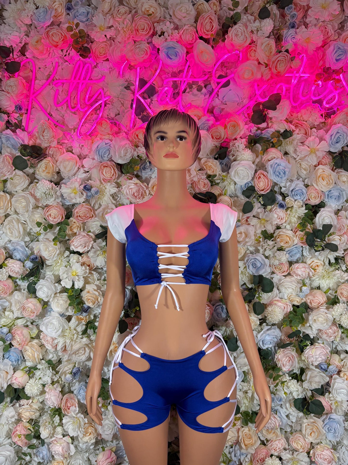 New York Football Bottlegirl Bodysuit Sexy Bartender Outfit, Club Costume, Game Day Dancewear, Server Uniform