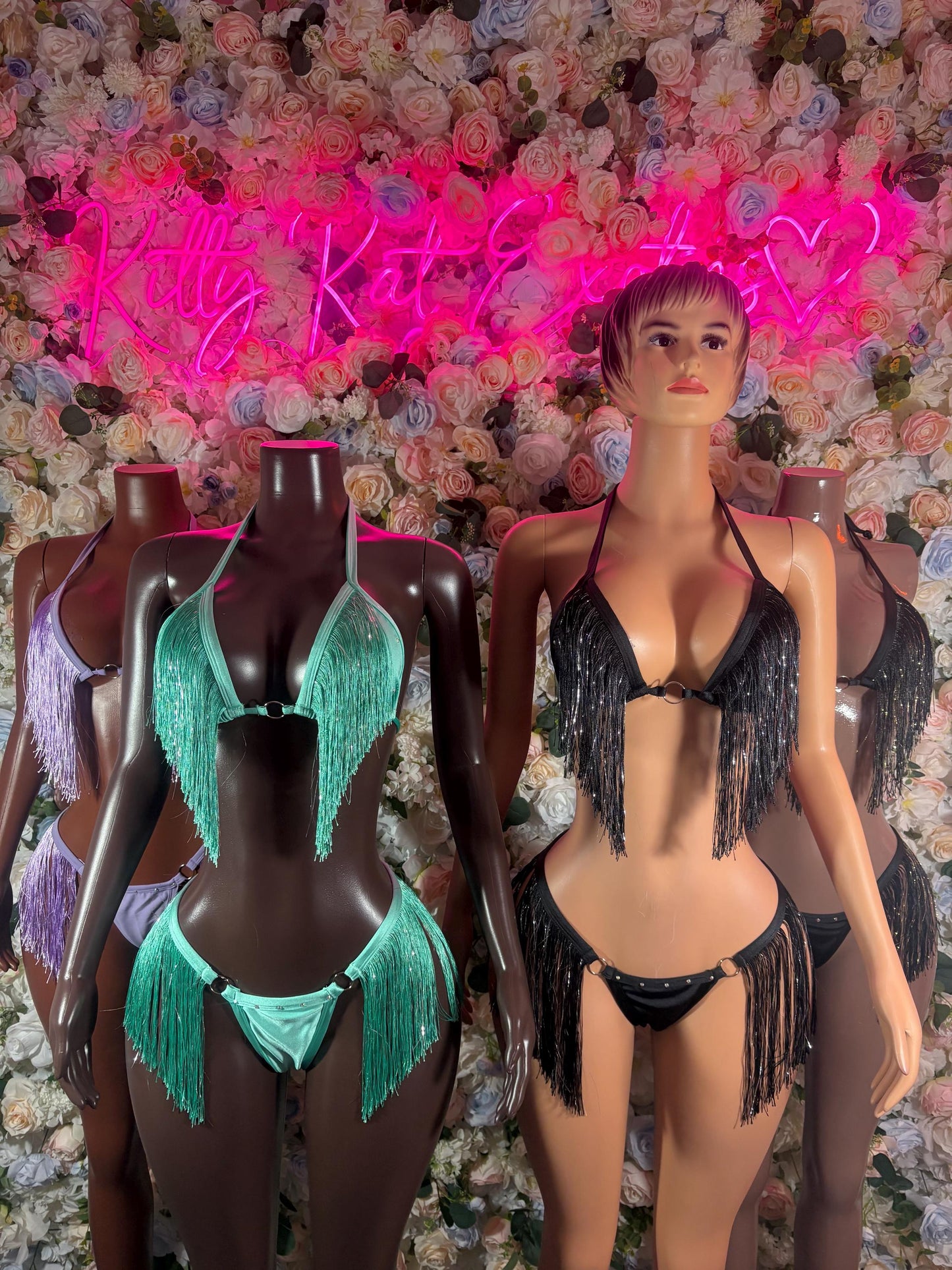 Festival Clothing Two Piece Purple Fringe Dancewear Ravewear Exoticwear