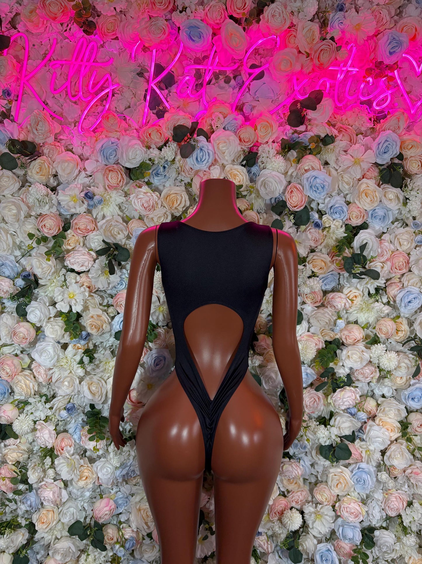 Bottlegirl One Piece Black Bodysuit Exotic Dancewear for Performers, Raves, or Night Out | Sexy and Flattering Style
