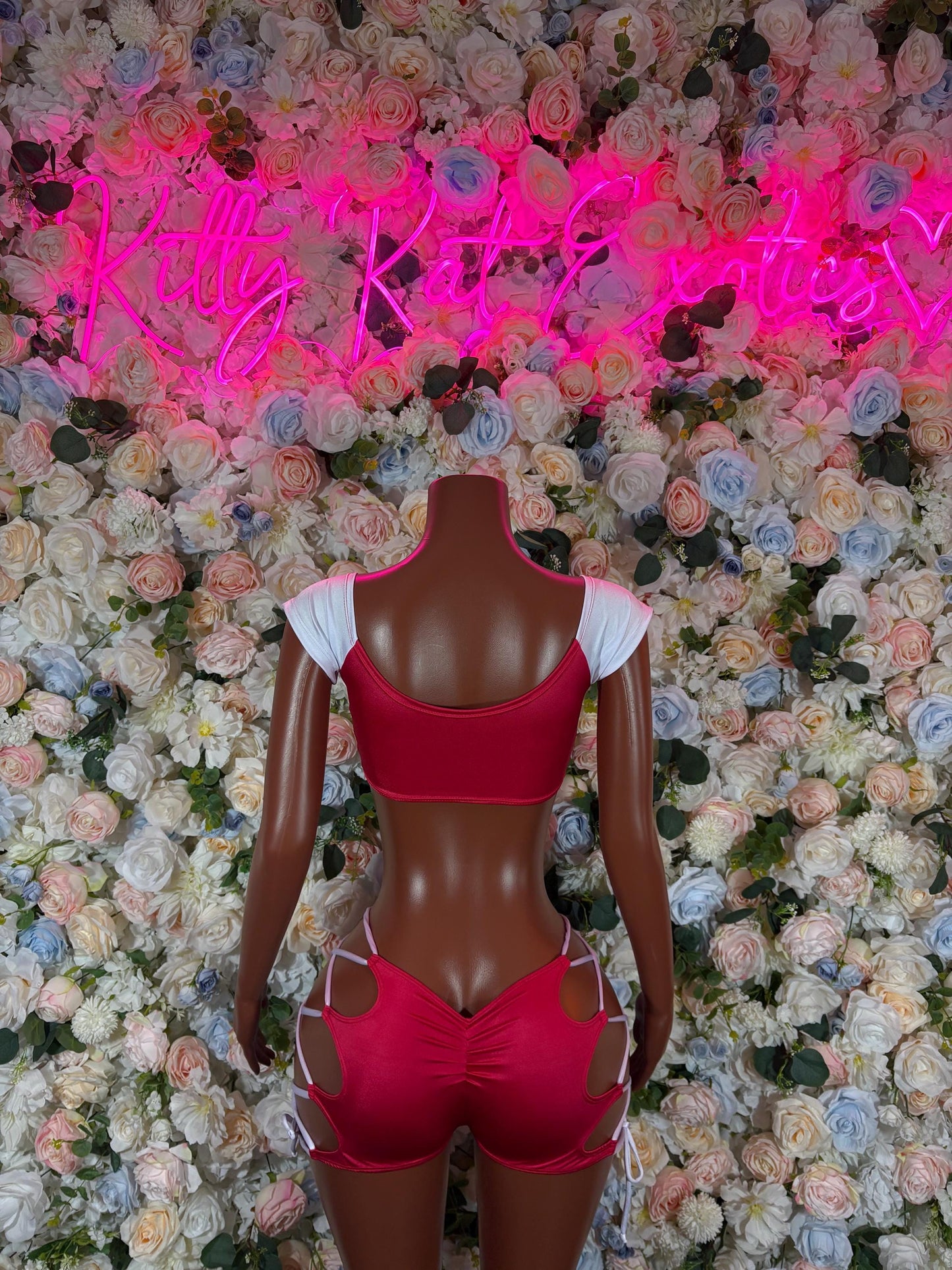 Kansas City Football Bottlegirl Bodysuit Sexy Bartender Outfit, Club Costume, Game Day Dancewear, Server Uniform