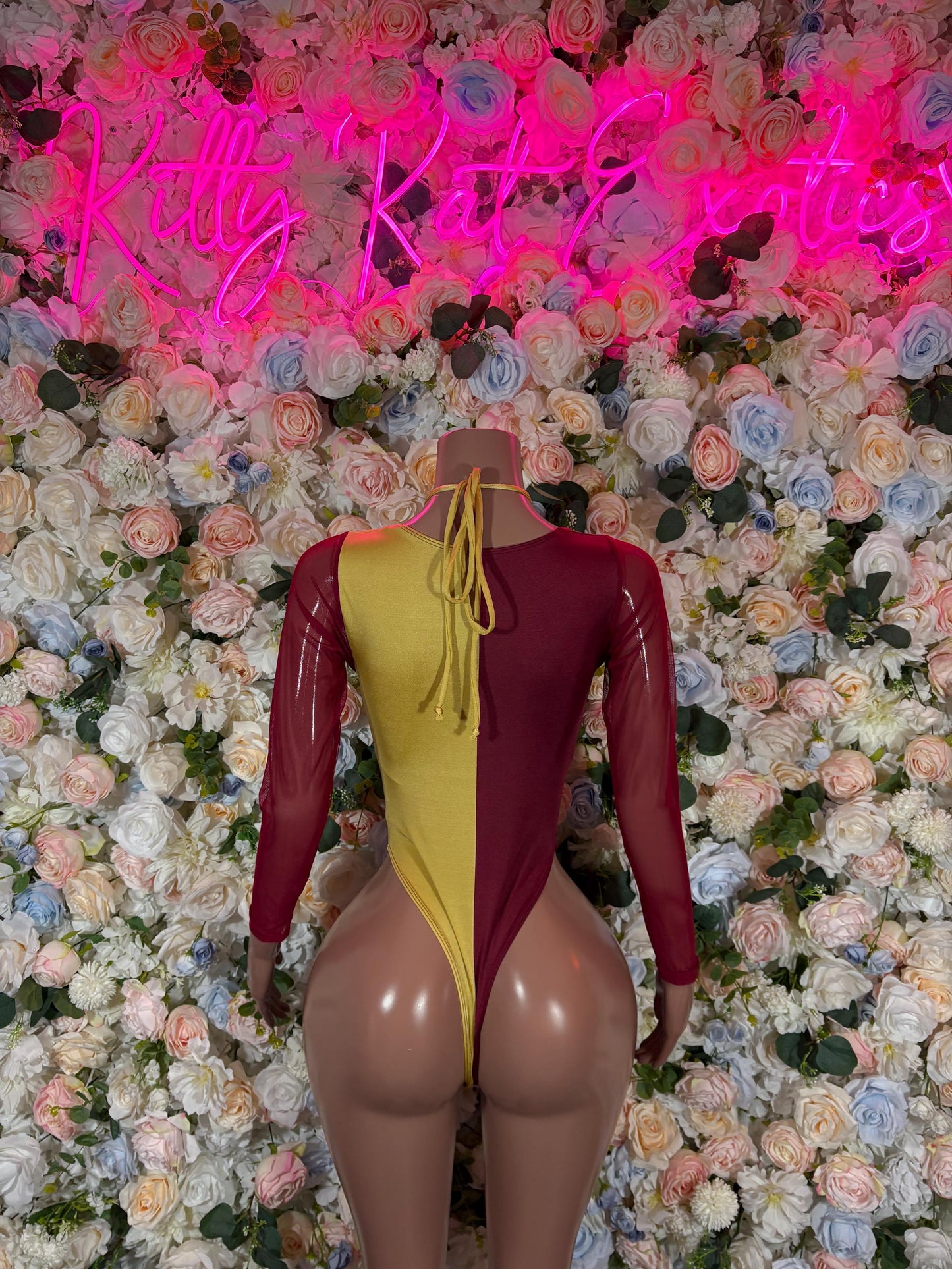 Washington D.C Football Bottlegirl Bodysuit Sexy Bartender Outfit, Club Costume, Game Day Dancewear, Server Uniform