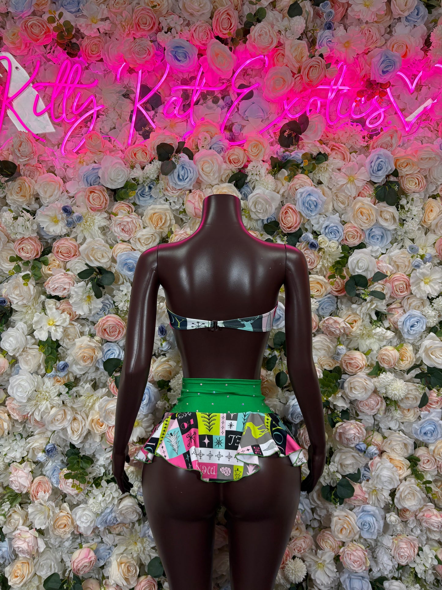 Christmas Costume Two Piece Skirt Set - Holiday Design | Exotic Dancewear for Performers, Bottlegirl