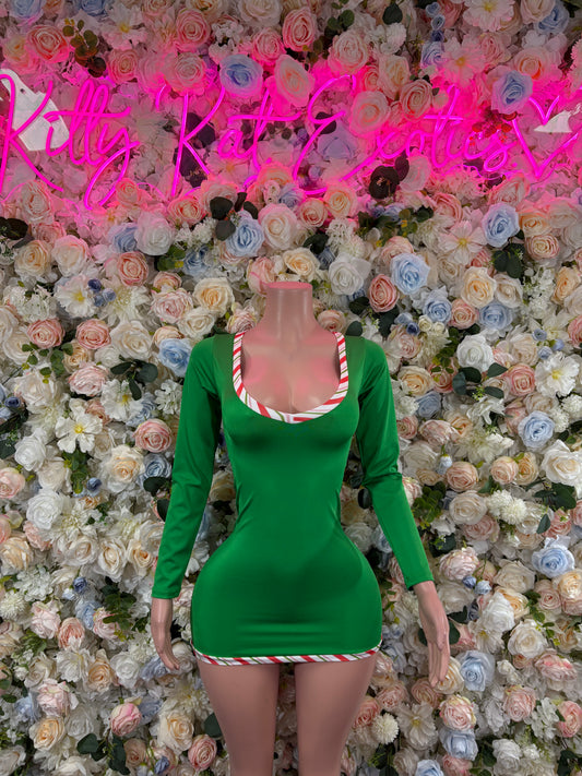 Christmas Holiday Dress Santa Baby Outfit Bartender Dancewear Festival Stripes Leotard