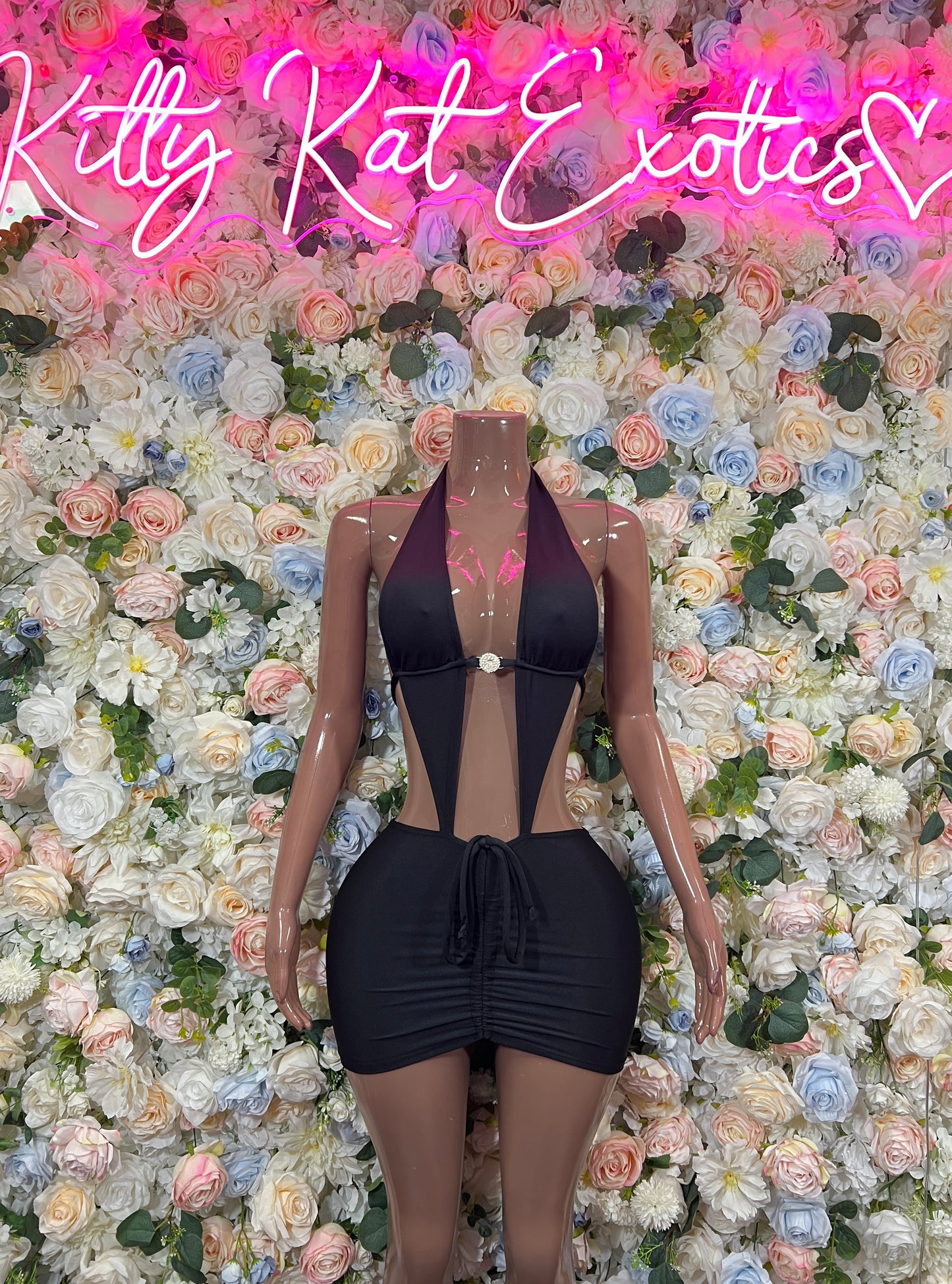 Black Dress - Date Night Club Dress | Rave Festival Exotic Dancewear Clubwear Bottle Girl Ravewear