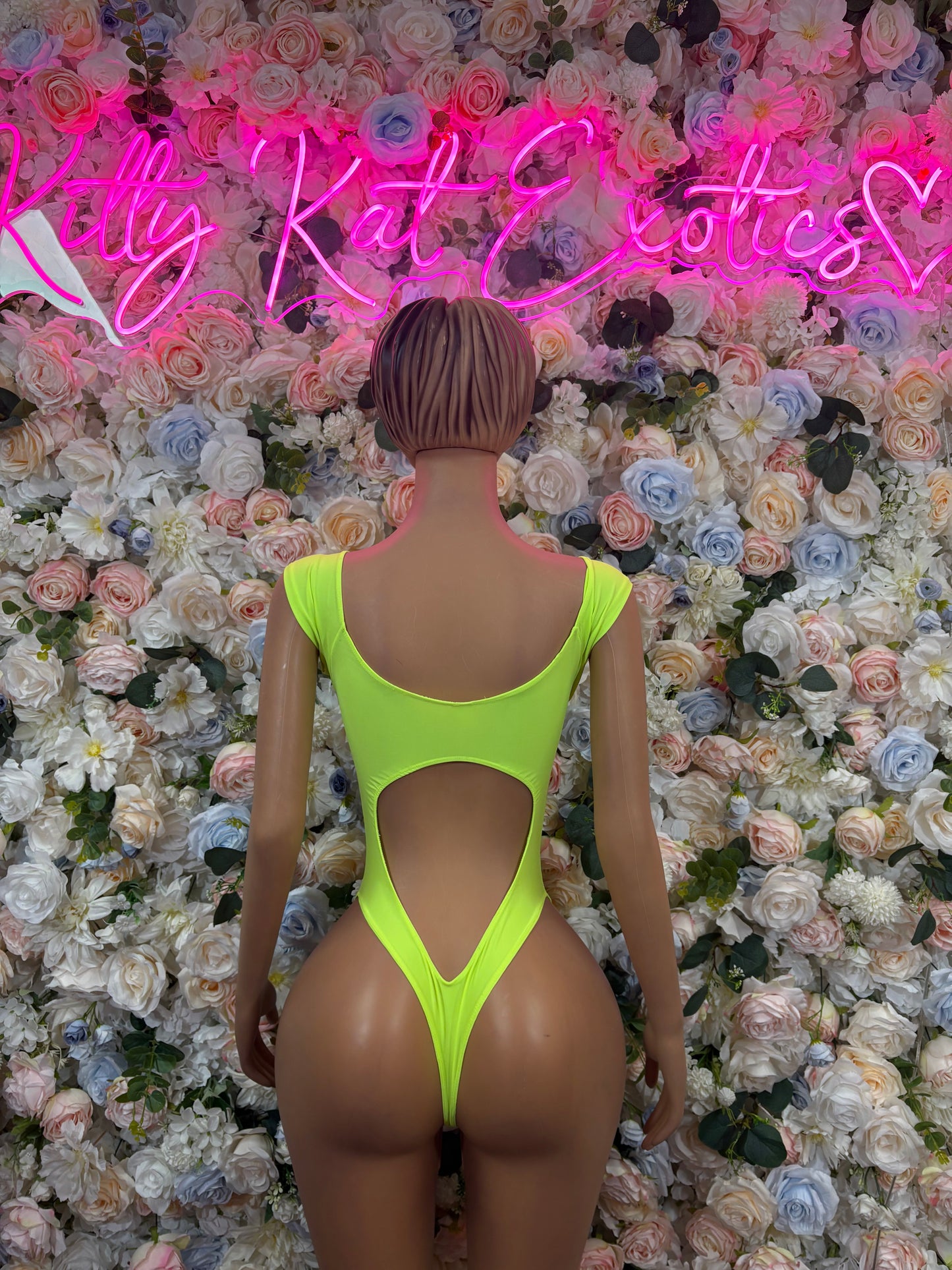 Exotic Dancewear One-Piece Bodysuit - Neon Green Raves, & Festival Clothing
