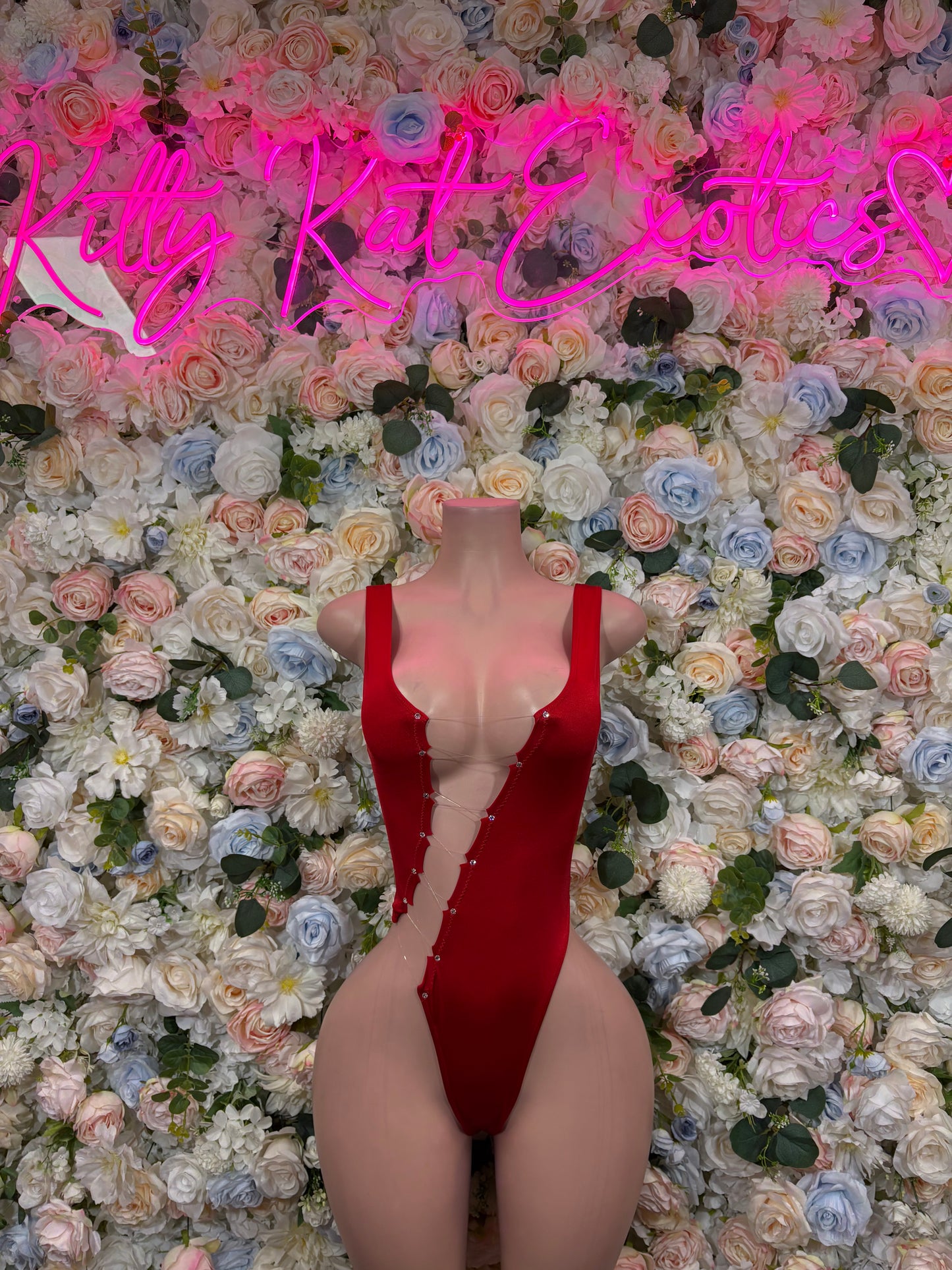 Ravewear Bodysuit Red Festival Outfit - Exotic Dancewear