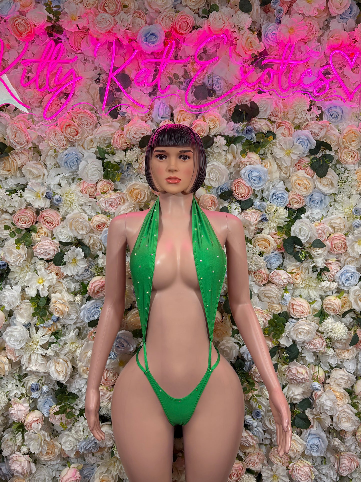 Bottlegirl St Patrick’s Day Green Slingshot Dancewear Bodysuit, Festival Rave Outfit