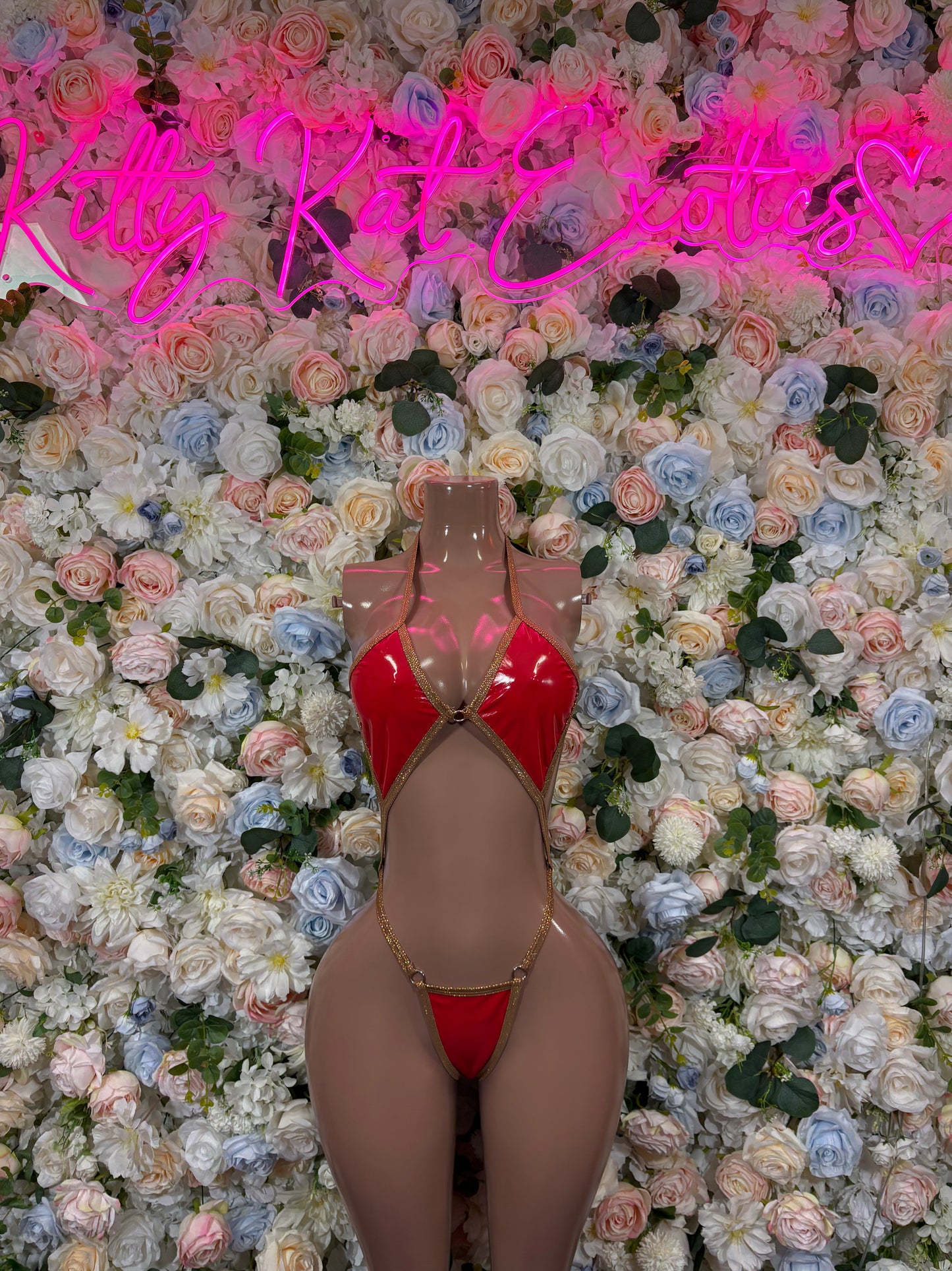 Matte Red Festival Bodysuit Women - Rave Outfit Exotic Dancewear Clubwear Bottle Girl Bodysuit
