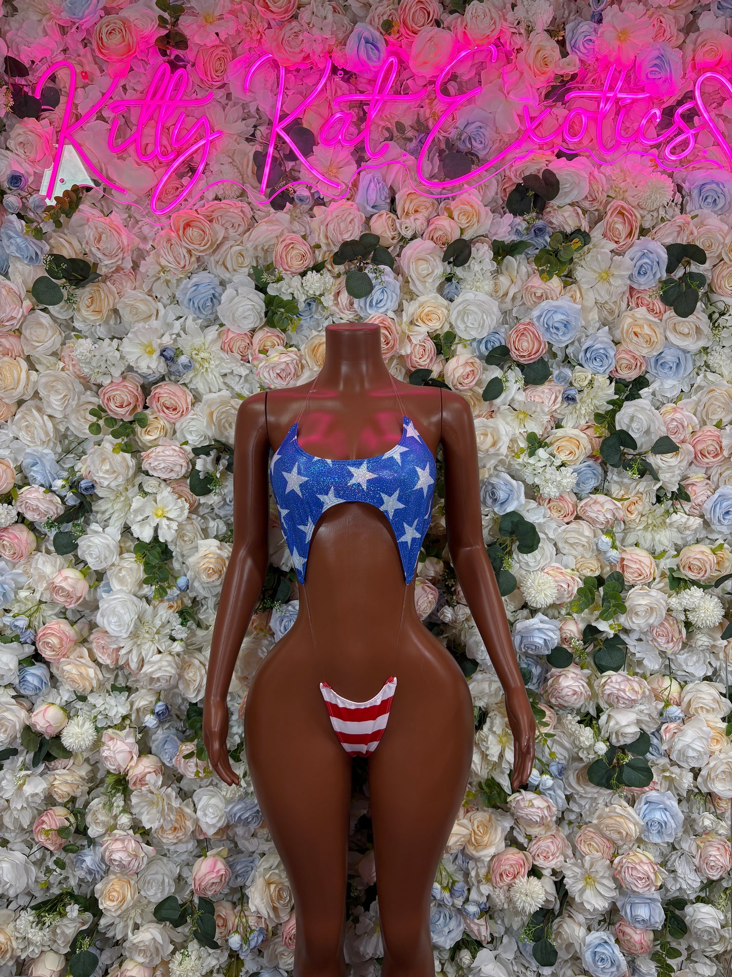 USA Flag Bodysuit Patriotic Bartender One Piece Costume - Red White Blue Rave Festival Clubwear Summer Independence Day Outfit