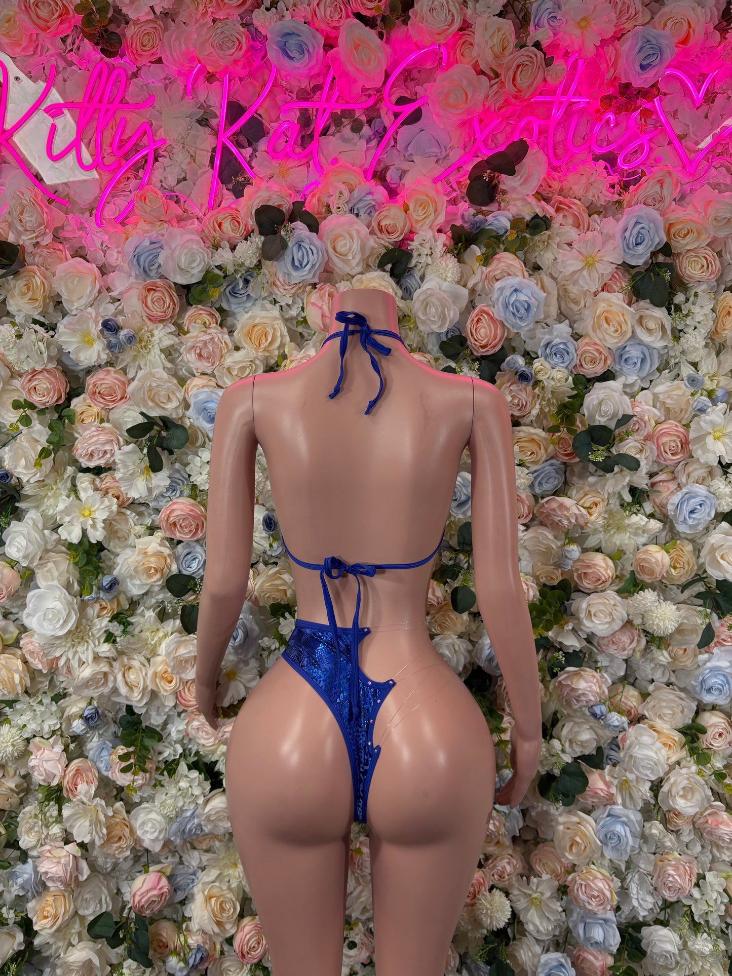 Ravewear Blue Snake Print Two Piece Cut Off Festival Outfit Bottlegirl Bartender Bottlegirl Clubwear