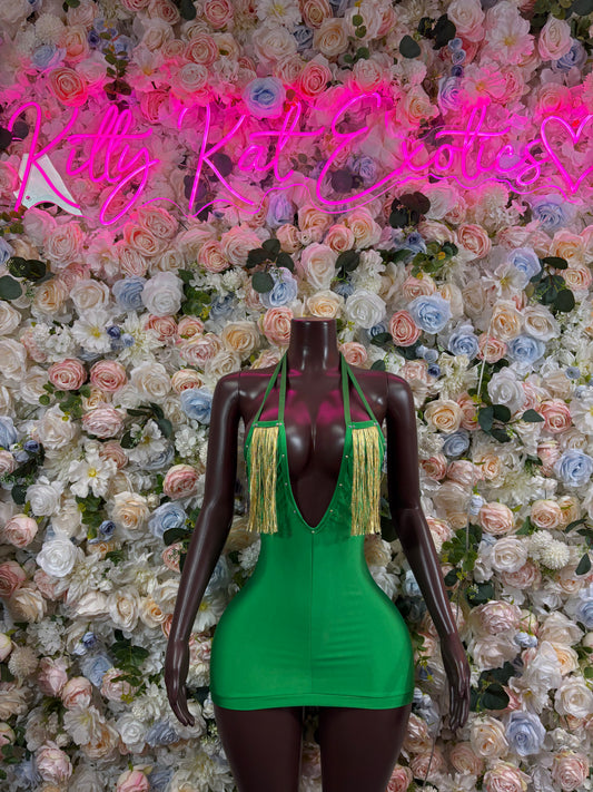St Patrick’s Day Green Dress  Bodysuit Festival Rave Outfit Womens Dress