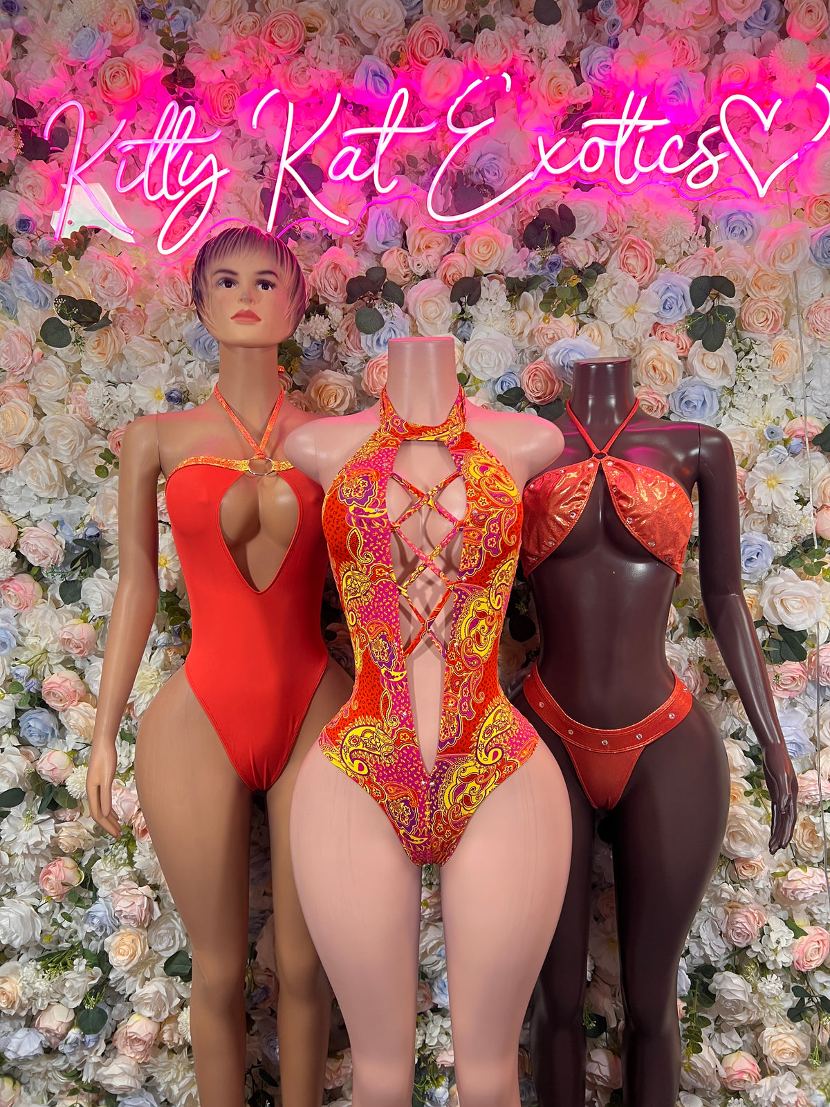 Orange Metallic Two Piece Bodysuit – Summer Festivals & Rave Wear Dancewear