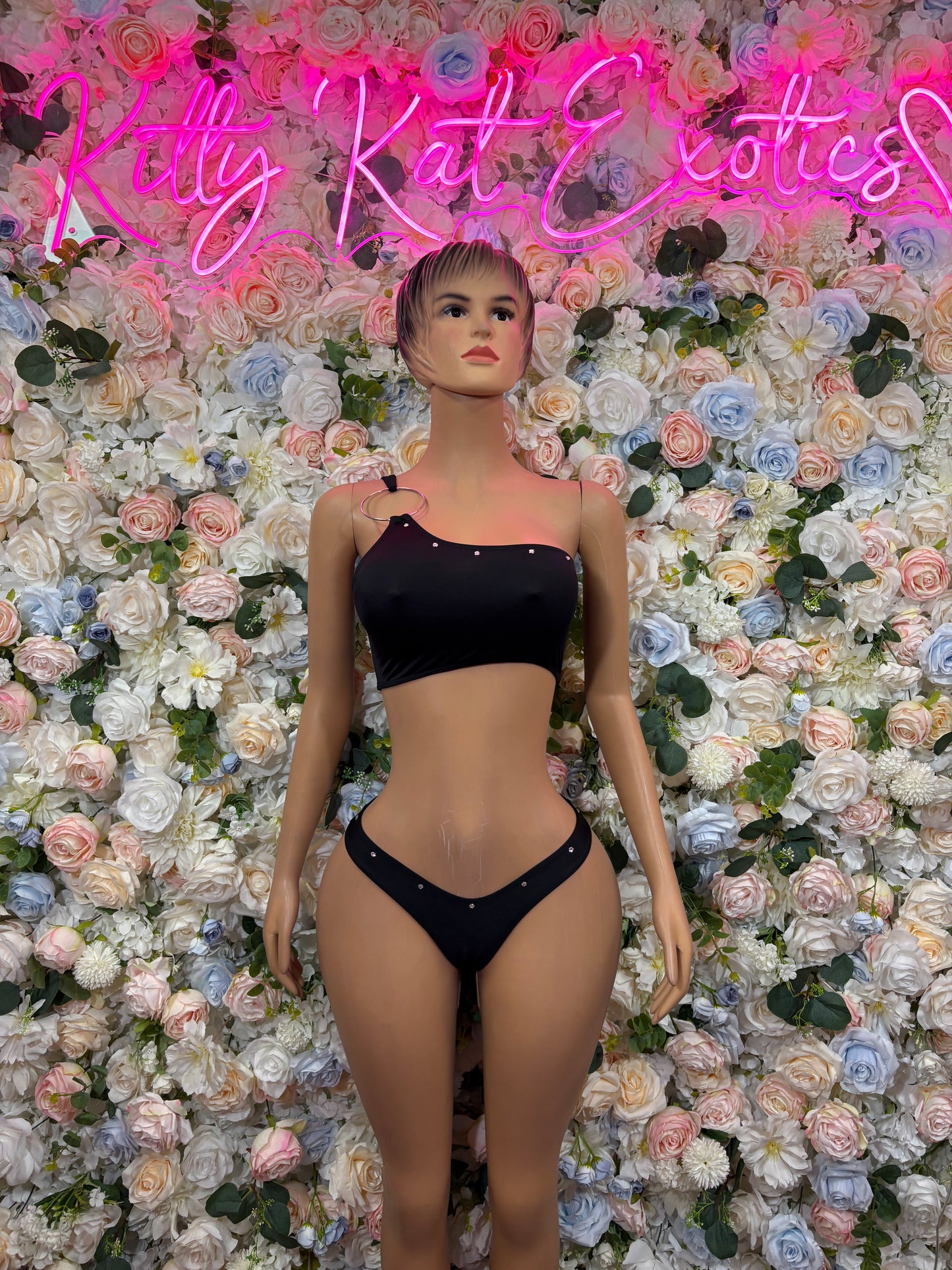 Black Bikini Two Piece Festival Outfit Dancewear Clubwear