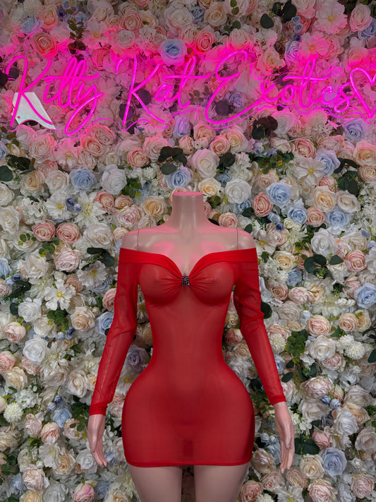 Valentine’s Day Red Mini Dress - Womens Cocktail Gown Sexy Evening Party Dress