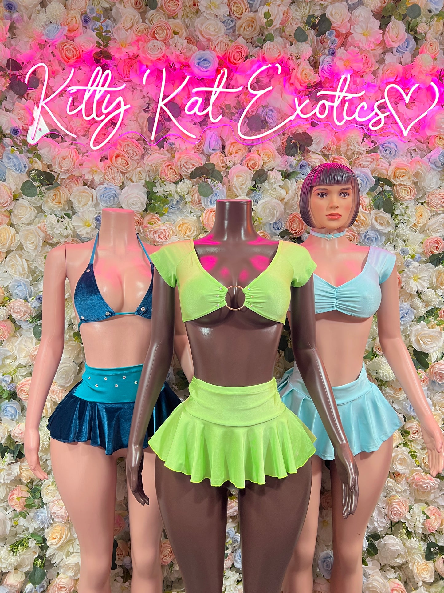 Two Piece Blue Skirt Festival  Rave-wear Exotic Dancewear for Performers, Raves, & Festival Clothing
