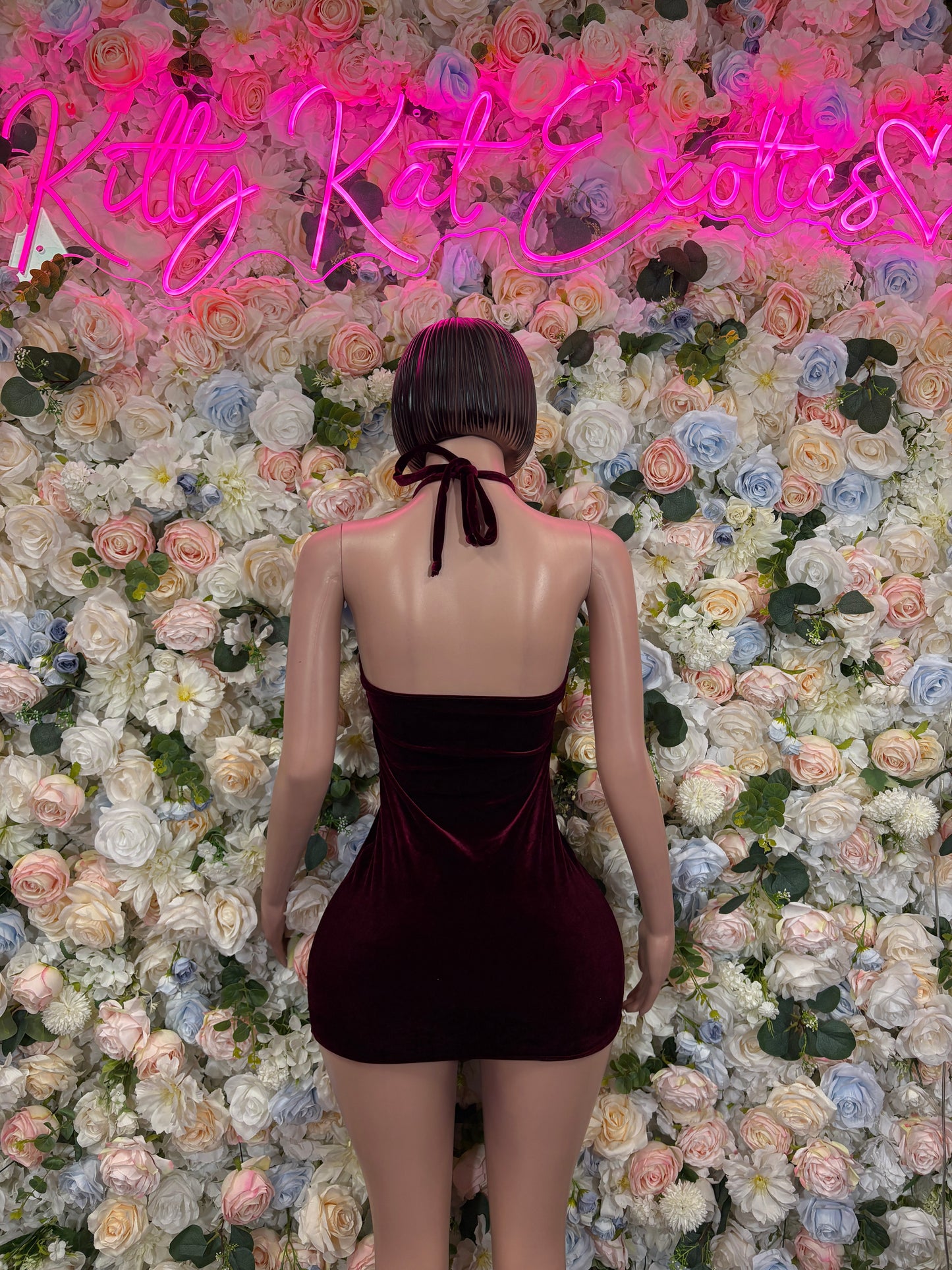Burgundy Dress Ravewear - Sexy Clubwear Outfit for Women, Festival Party Dress, Date Night Clubbing Bodysuit Style