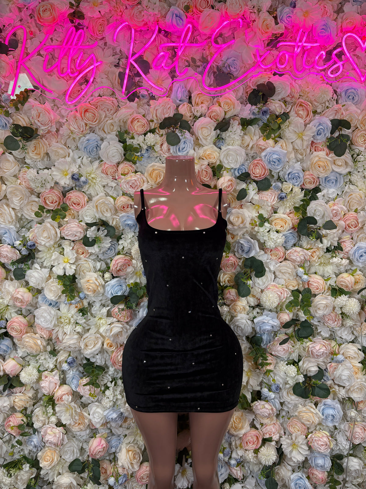 Black Rhinestone Mini Dress Bodycon Rave Festival Clubwear Exotic Outfit Bodysuit