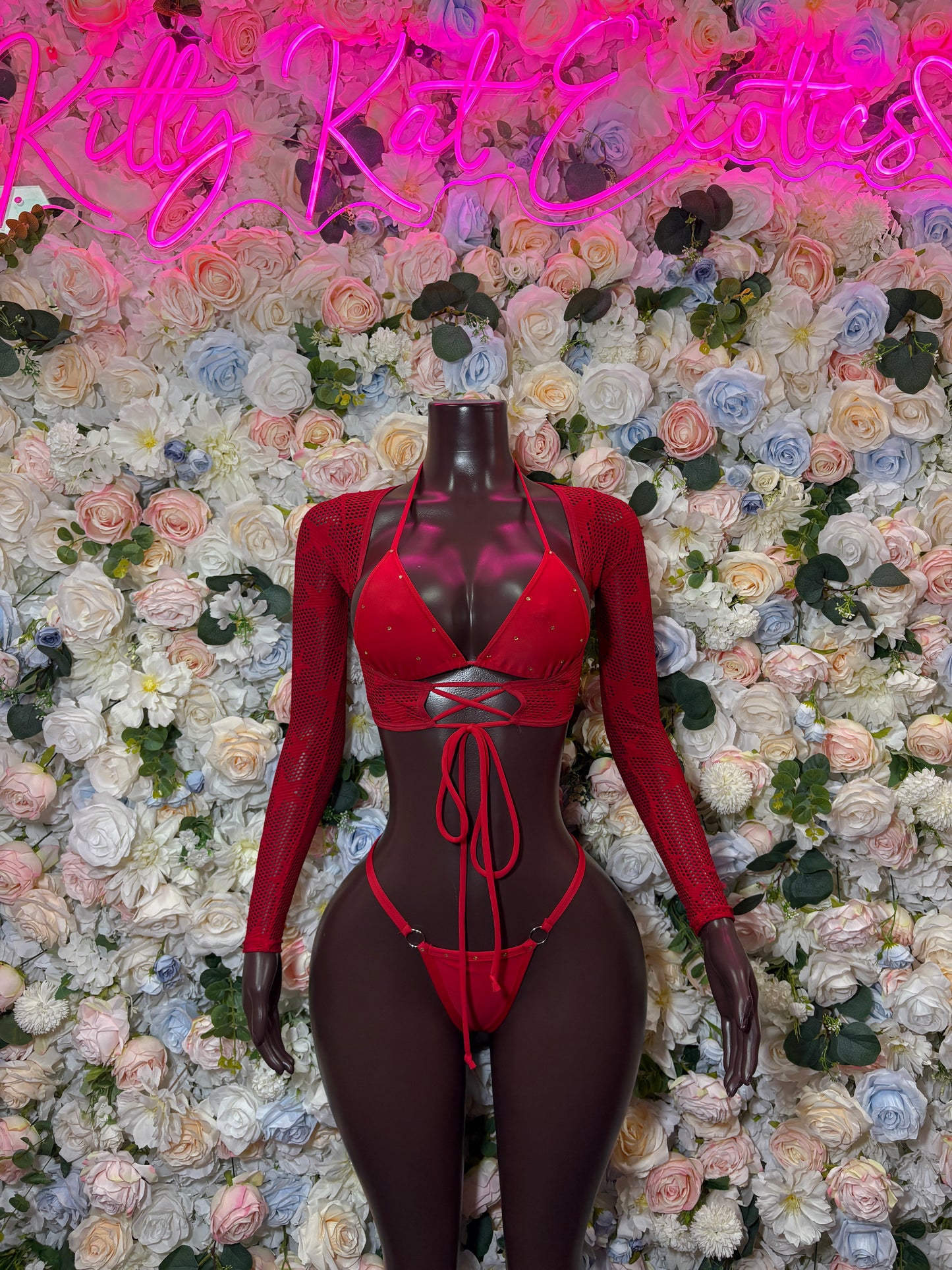 Bottlegirl Red Two Piece -  Exotic Dancewear  -  Rave Outfit - Sexy Festival Outfit, Clubwear, Performance Costume