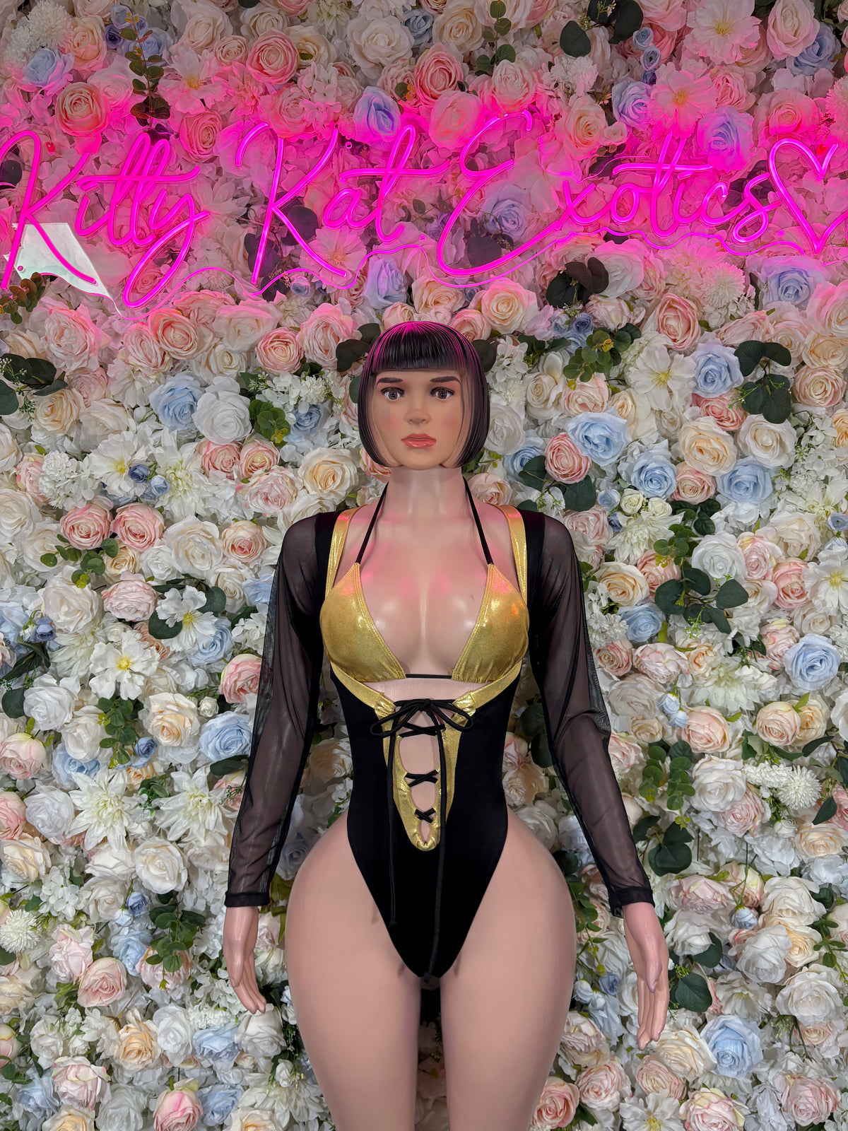 Gold Black Bottlegirl Bodysuit, One Piece Bartender Outfit, Festival Rave Outfit Clubwear