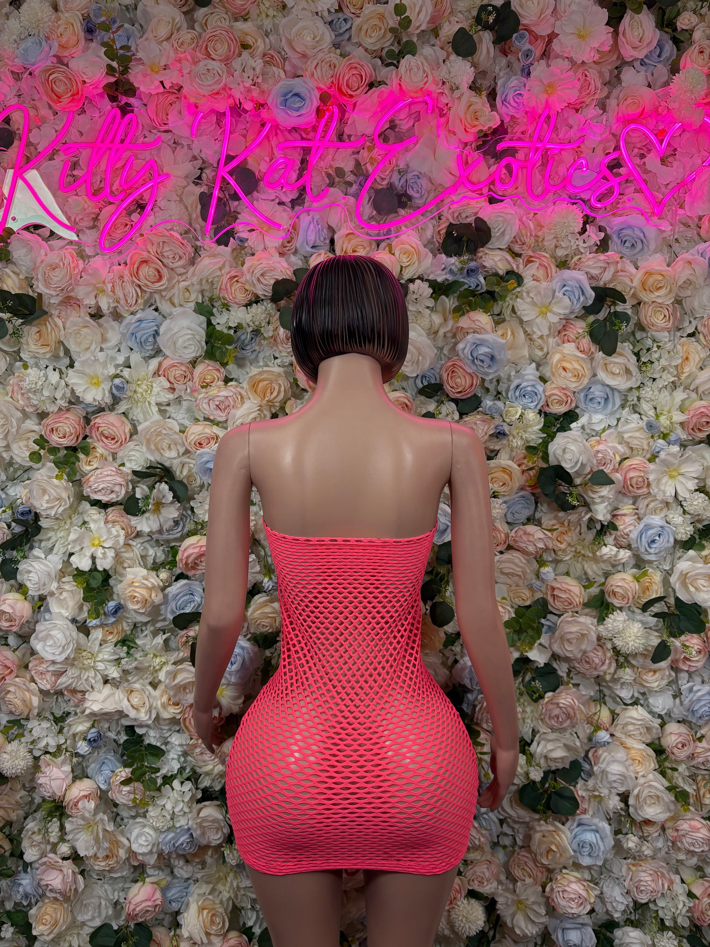 Women’s Coral Fishnet Dress Dancewear