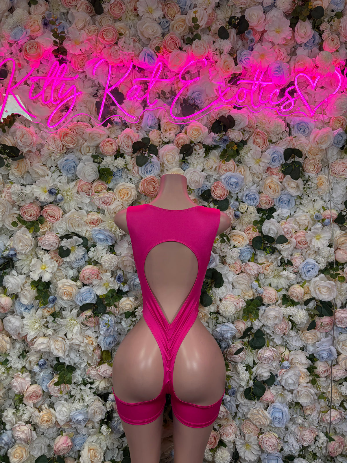 Pink Bottlegirl Bodysuit – One Piece Exotic Dancewear, Rave Outfit & Festival Clubwear