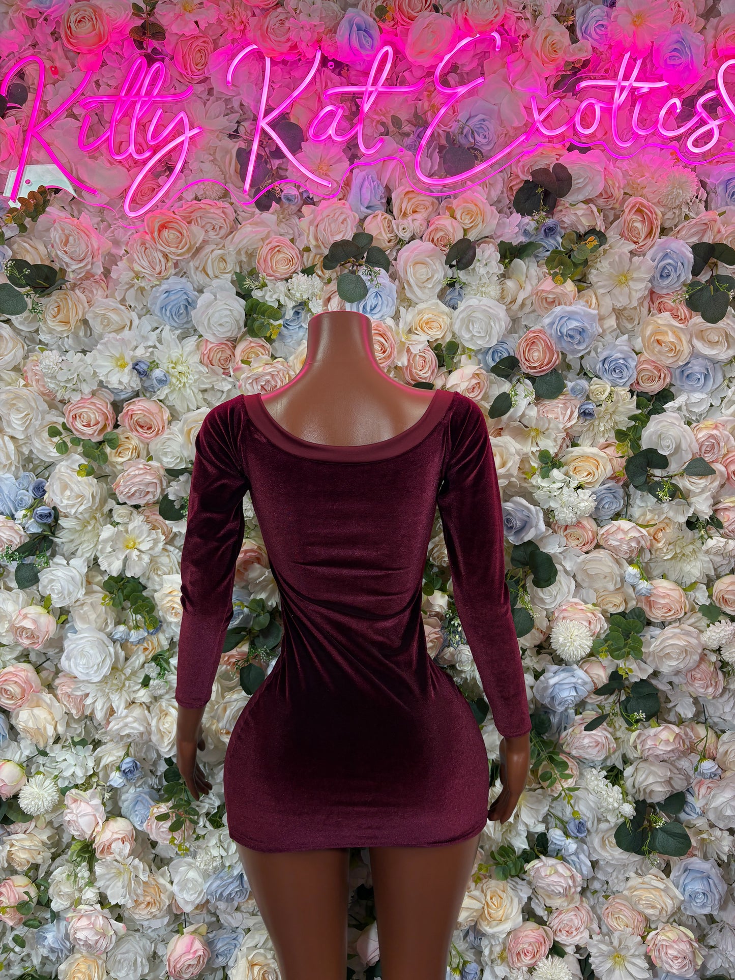 Burgundy Mini Dress  Ravewear - Sexy Festival Outfit, Clubwear, Performance Costume, EDM Party Wear