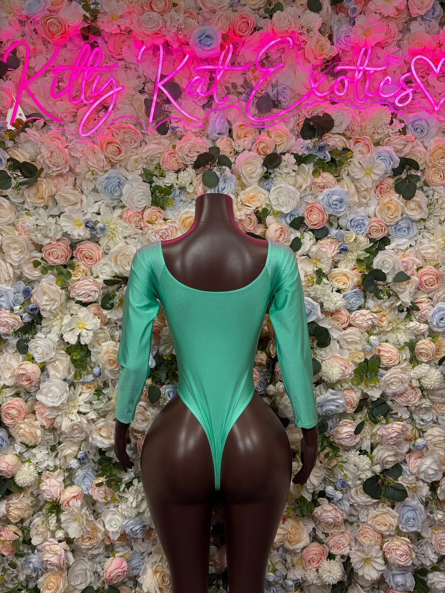 Teal Bodysuit | Rave Festival Outfit, Exotic Dancewear, Pole Dance Costume Metallic Bodysuit for Performers