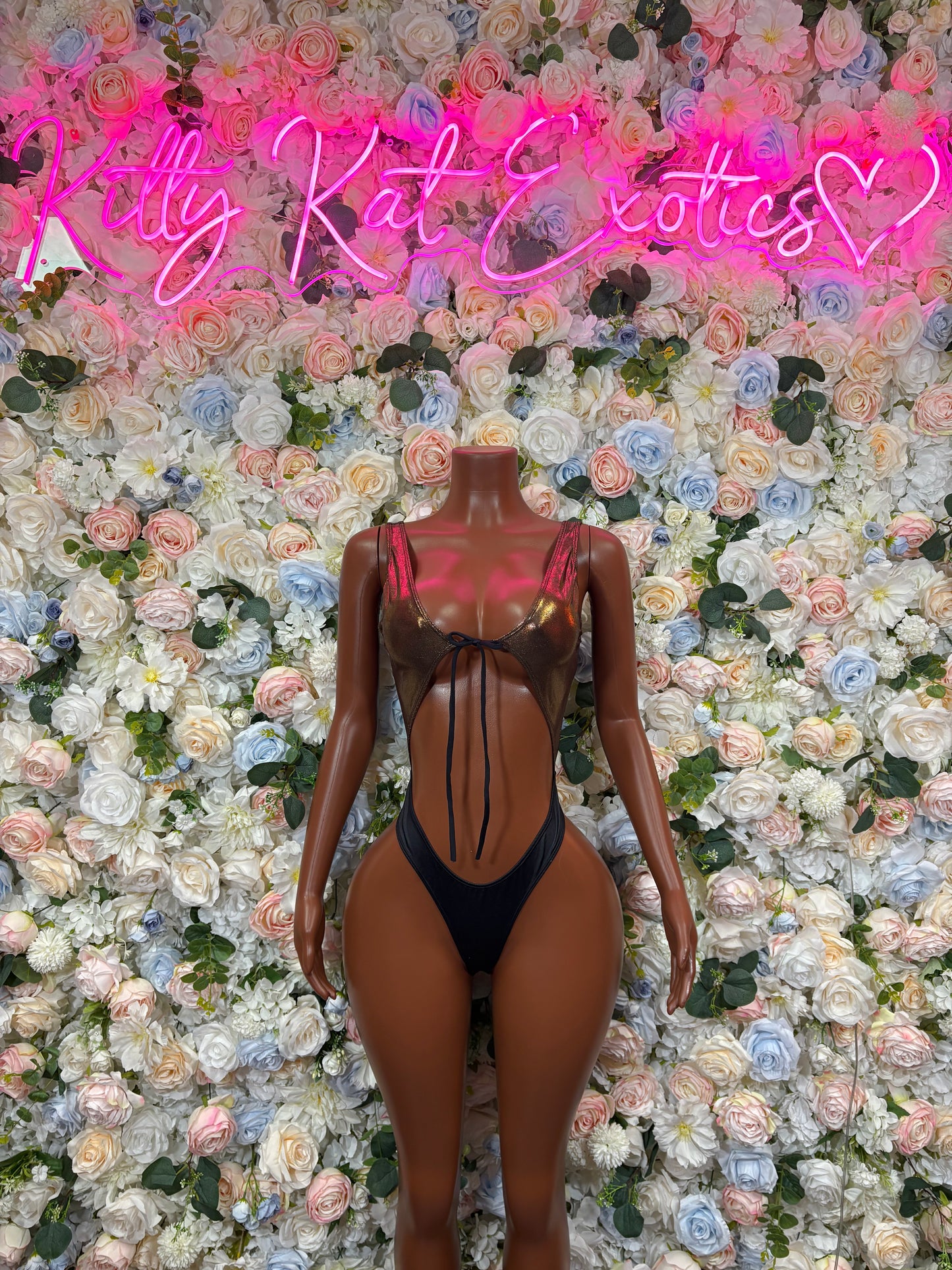 Gold Metallic One Piece Bodysuit Rave Festival Wear - Exotic Dancewear Clubwear Bottle Girl Ravewear
