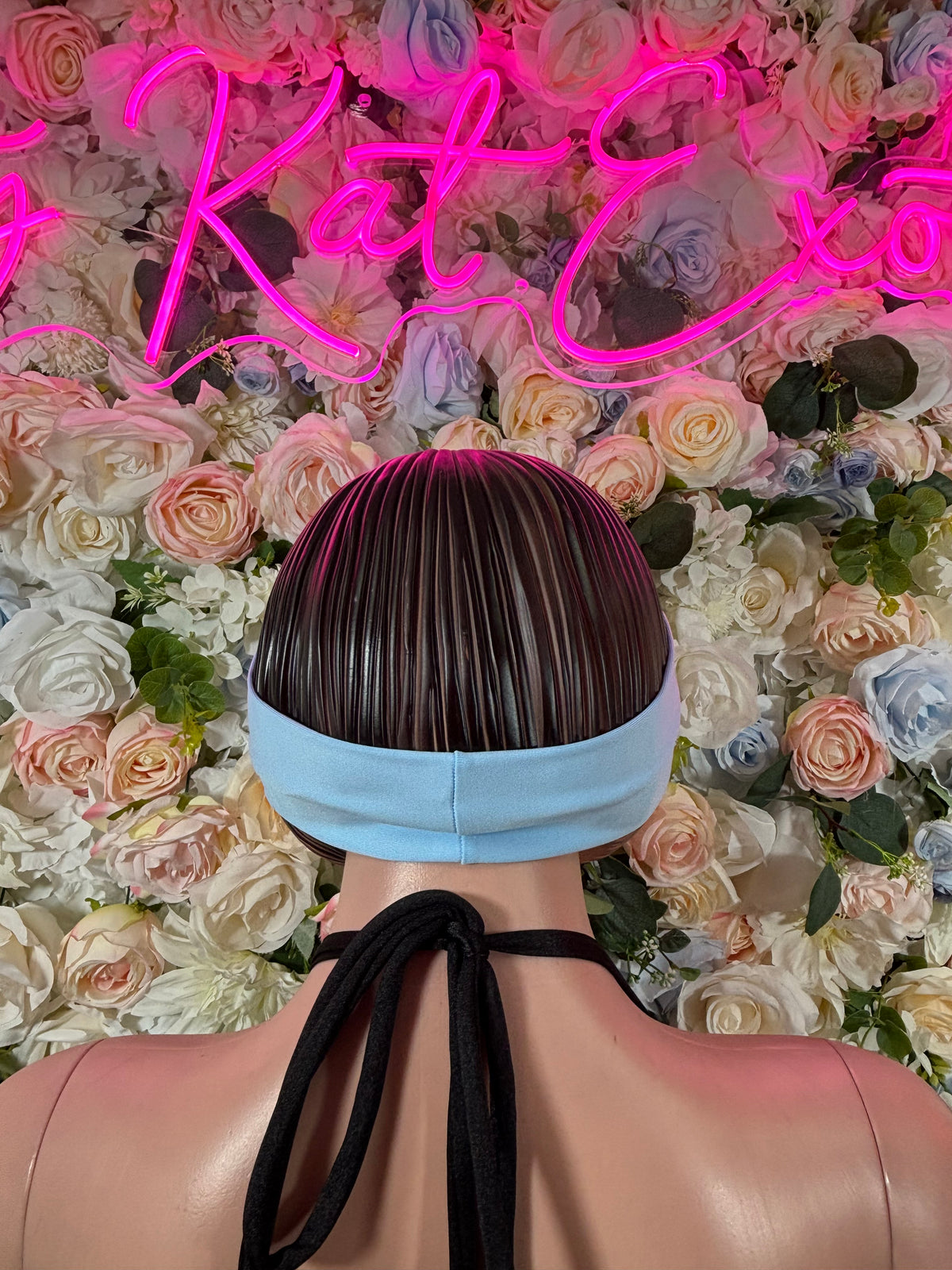Rave Headband, Baby Blue Festival Hair Accessory, Stretch Spandex Head Wrap, EDM Outfit Accessory, 90s Clubwear Headband