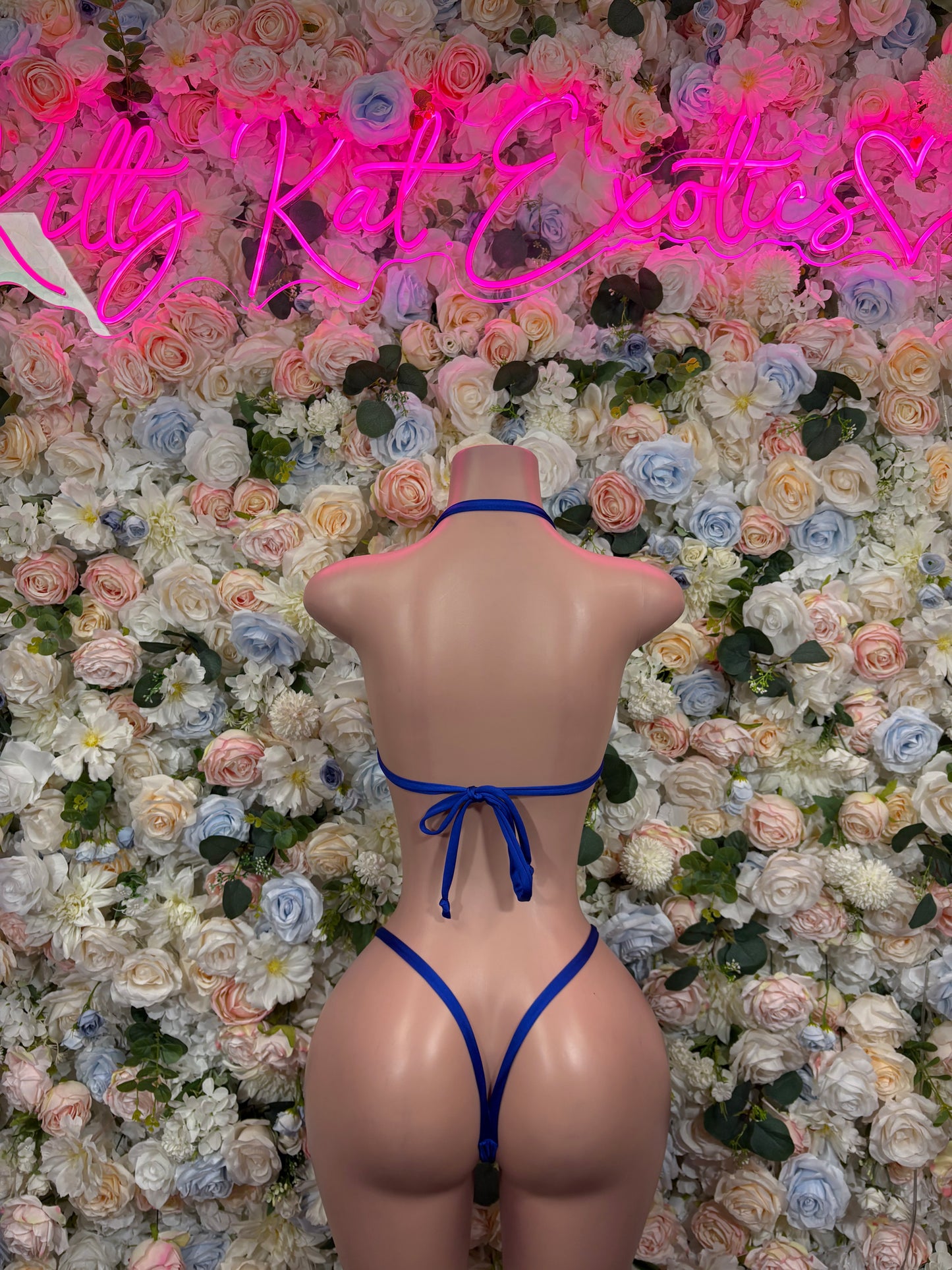 Rave Royal Blue Two Piece Set Bikini Set Exotic Dancewear Festival Outfit