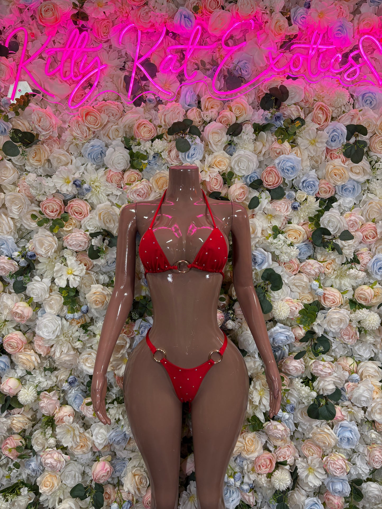Red Bikini Set Rave Outfit Festival Swimwear Ravewear