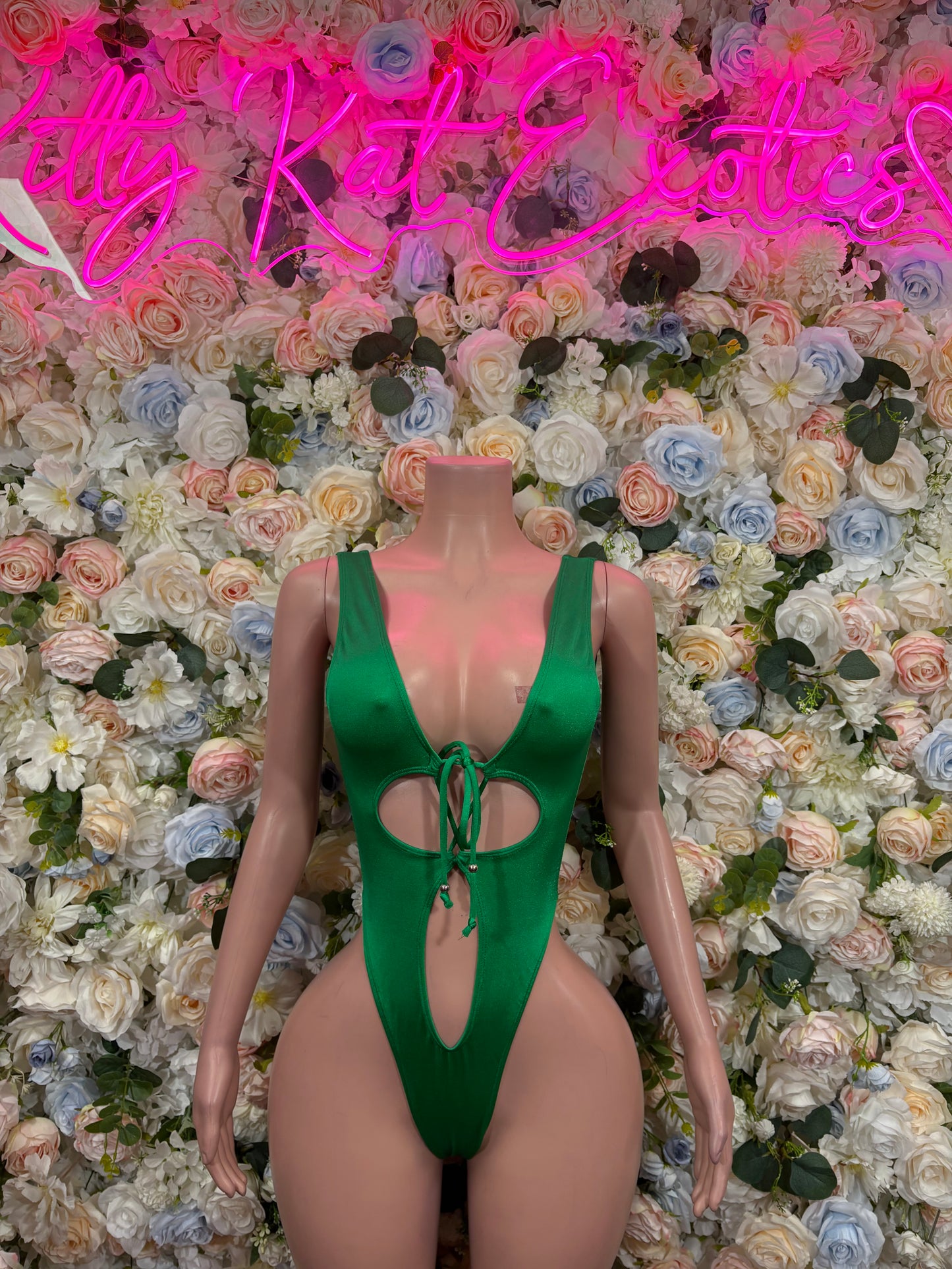 Green Metallic Bottlegirl Bodysuit, Festival Rave Outfit