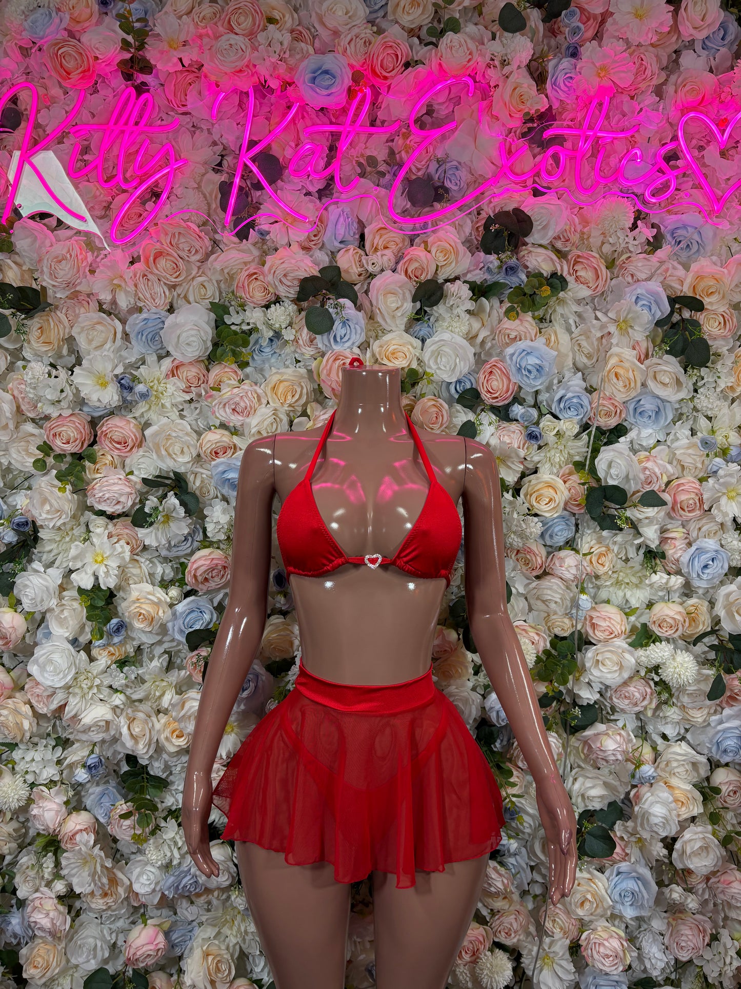 Red Skirt Set -  Exotic Dancewear